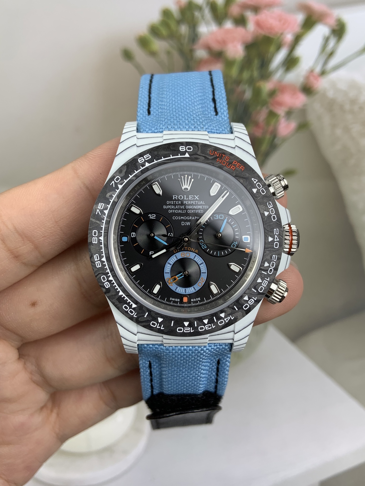 NO:553135,diw new carbon fiber Daytona Dandong,19860909diw 新款 碳纤维迪通拿 丹东,,Watch