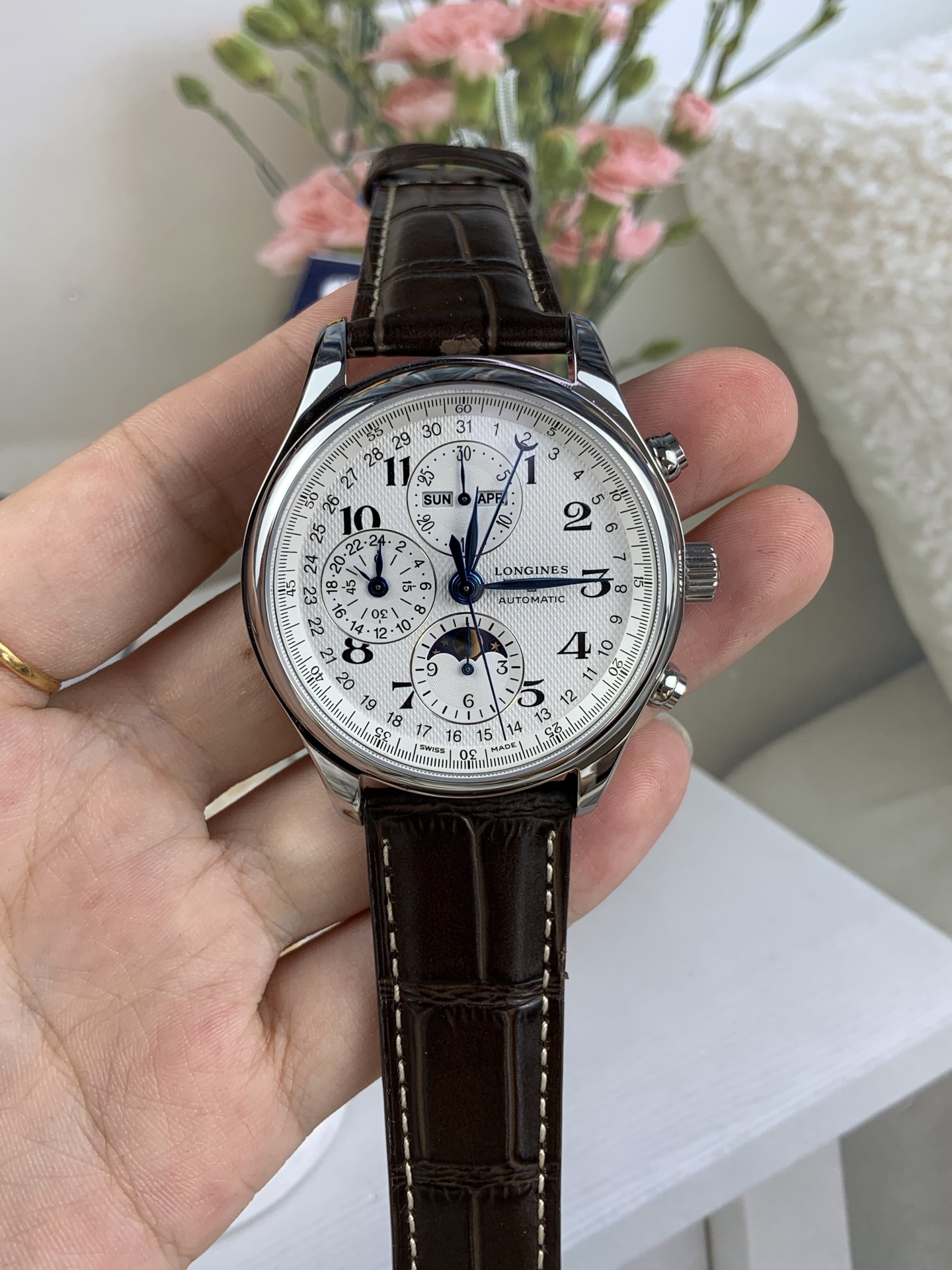 NO:553342,gs eight needle moon phase,19860909gs 八针月相,,Watch