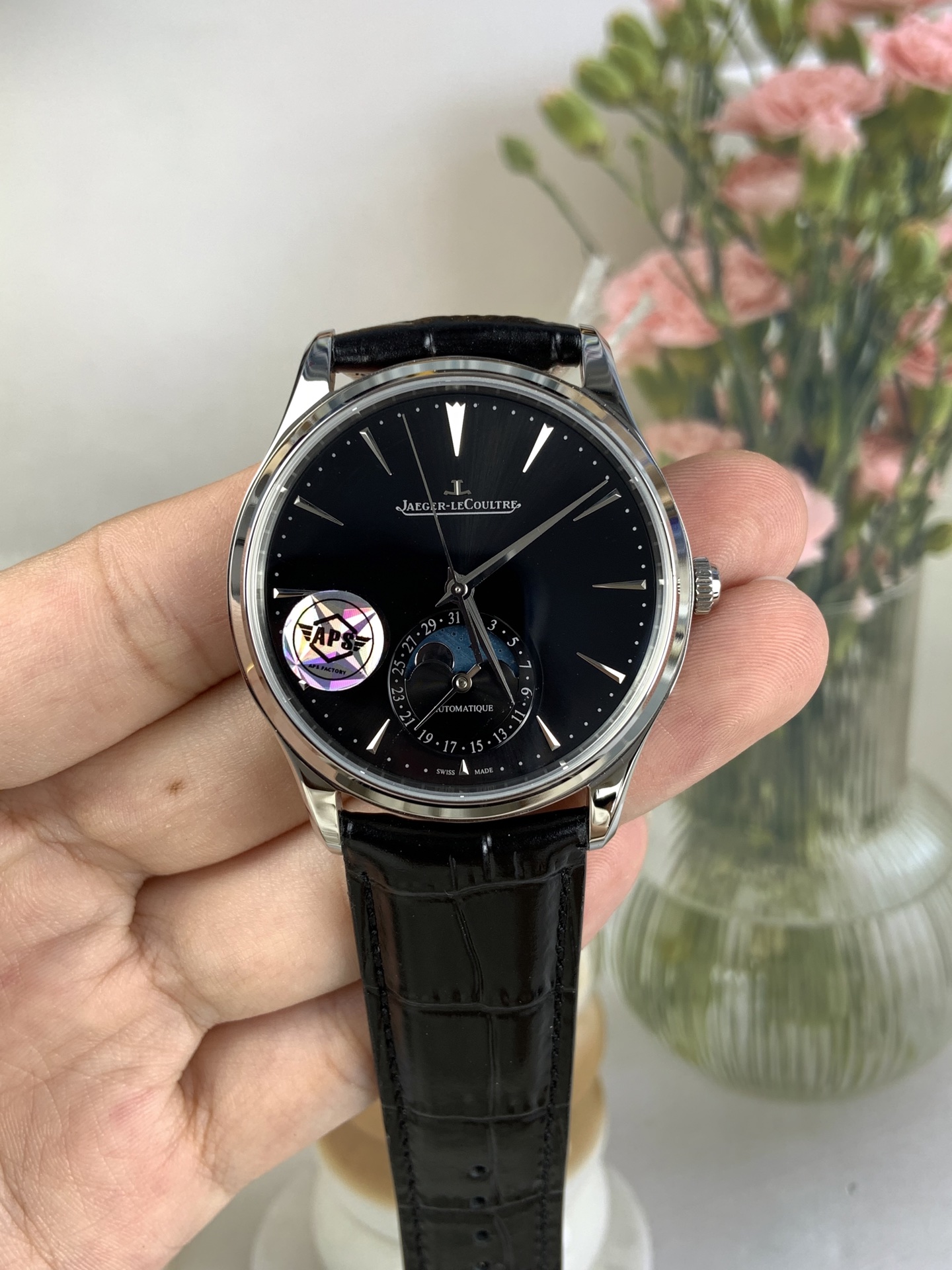 NO:553371,as Jaeger-LeCoultre Moon Phase Black Disk,,jaeger-lecoultre19860909as 积家月相 黑盘,,jaeger-lecoultre,Watch
