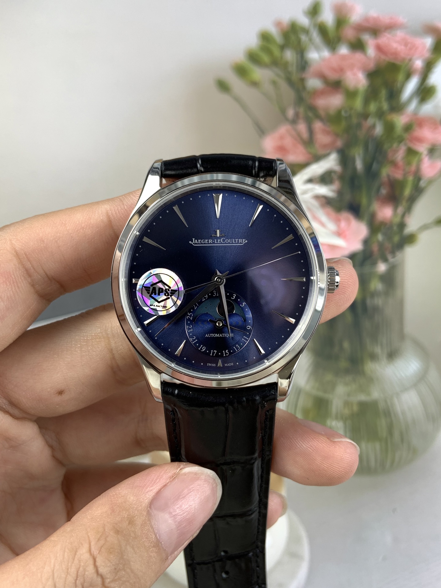NO:553375,as Jaeger-LeCoultre Moon Phase Blue Plate,,jaeger-lecoultre19860909as 积家月相 蓝盘,,jaeger-lecoultre,Watch