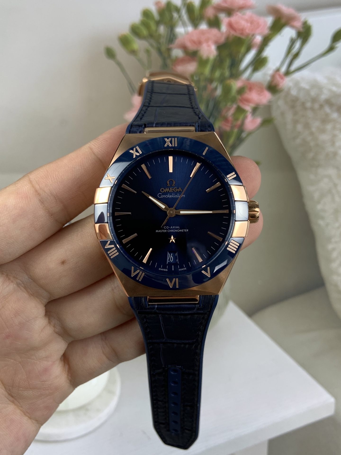 NO:553242,VS Constellation 5th generation blue plate all rose gold,19860909VS 星座五代 蓝盘全玫瑰金,,Watch
