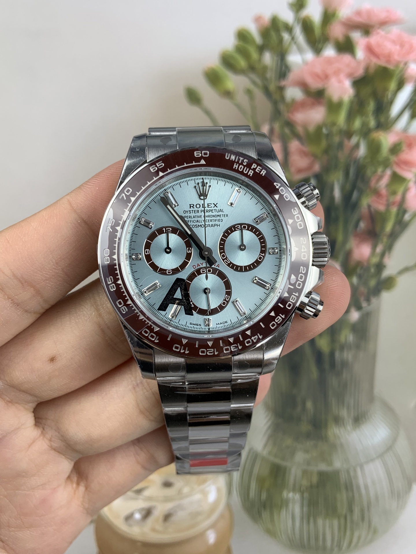 NO:553358,VS 4131 counterweight Icelandi diamond-engraved,19860909VS 4131配重 冰蓝迪 钻刻,,Watch