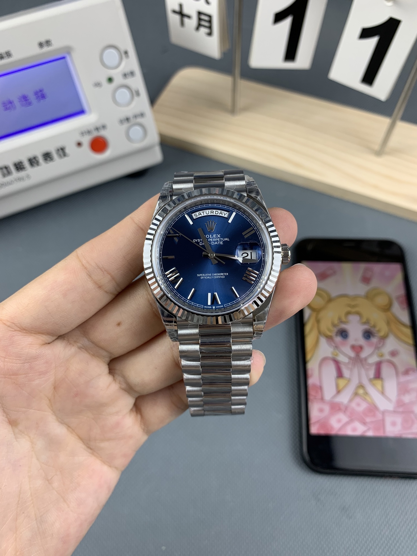 NO:553356,VS Log Blue Plate Roma dd Dandong,19860909VS 日志蓝盘罗马 dd 丹东,,Watch