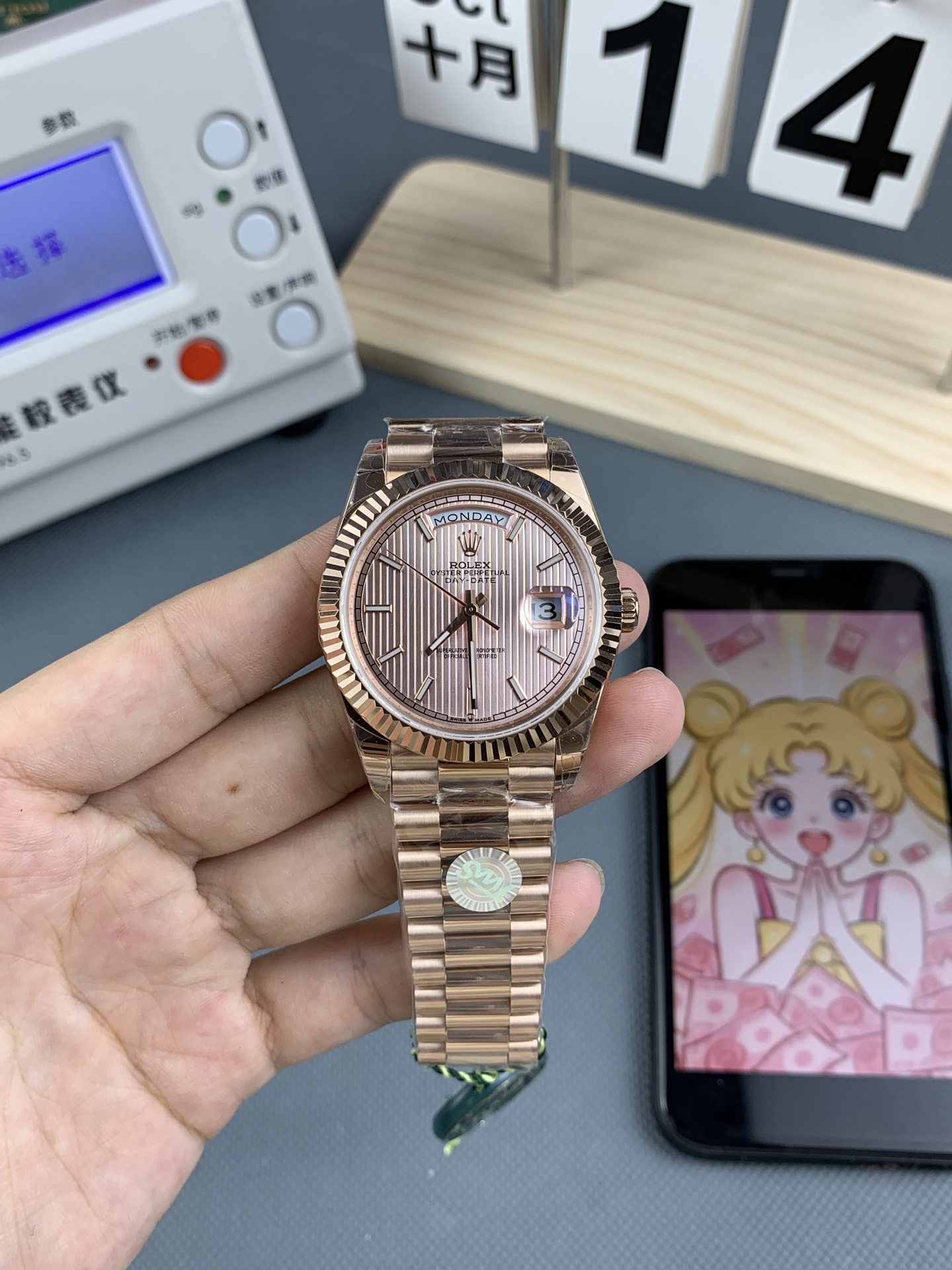 NO:553296,tws mesh strip nail surface rose gold dd,19860909tws 网格条钉面 玫瑰金 dd,,Watch