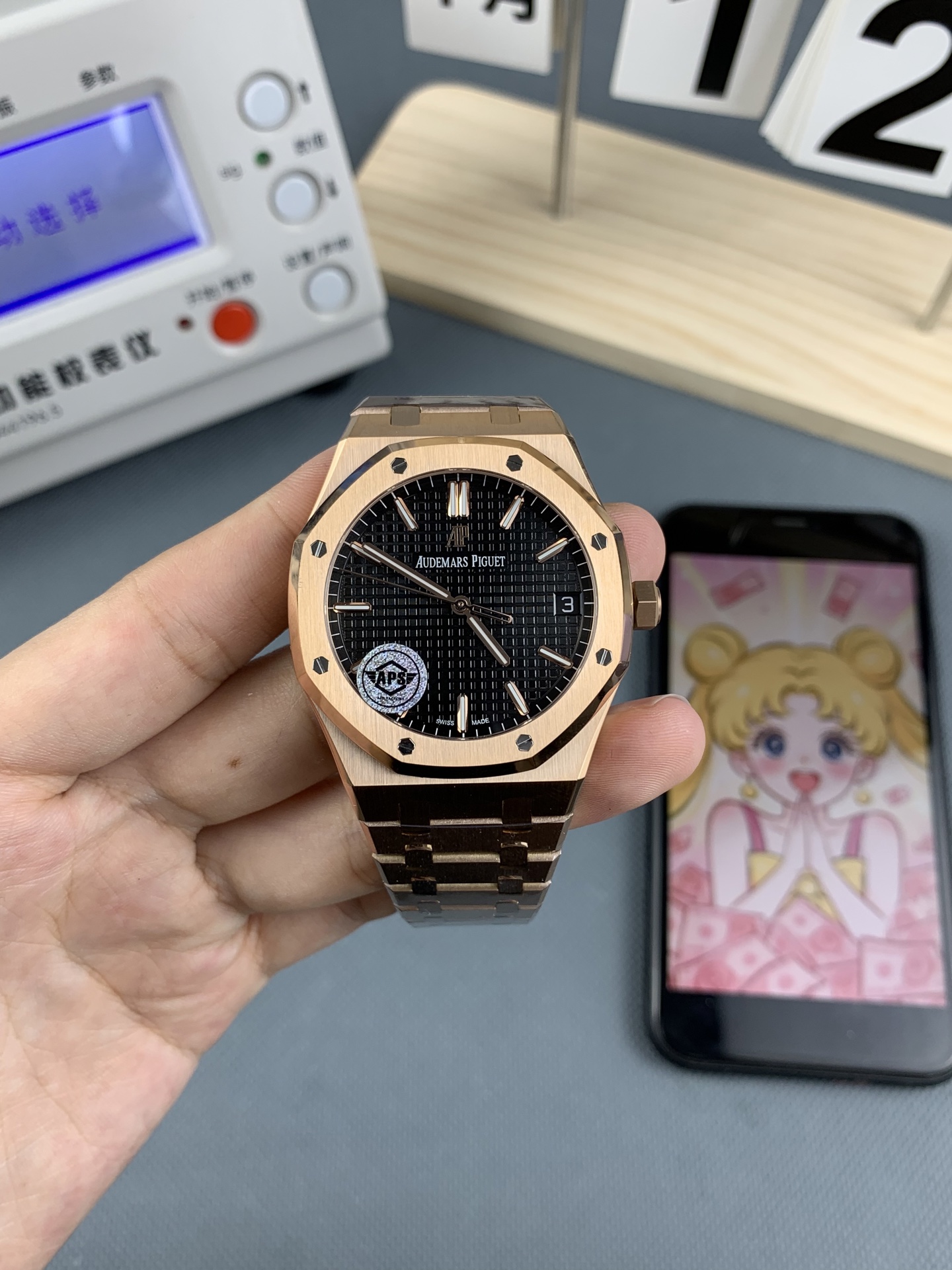 NO:553343,as Audemars Piguet 15500 rose black steel, audemars19860909as 爱彼15500 玫黑钢,,audemars,Watch