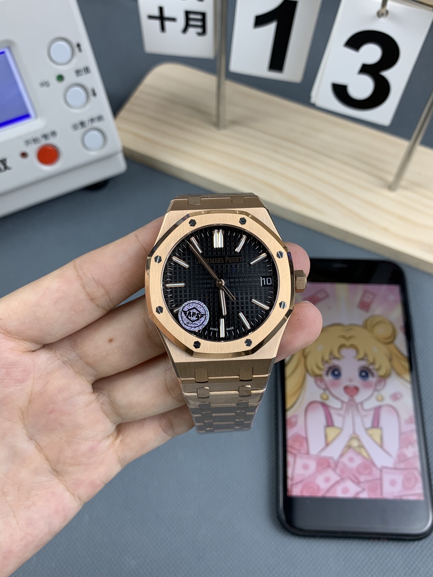 NO:553327,as Audemars Piguet 15510 rose black steel, audemars19860909as 爱彼15510 玫黑钢,,audemars,Watch