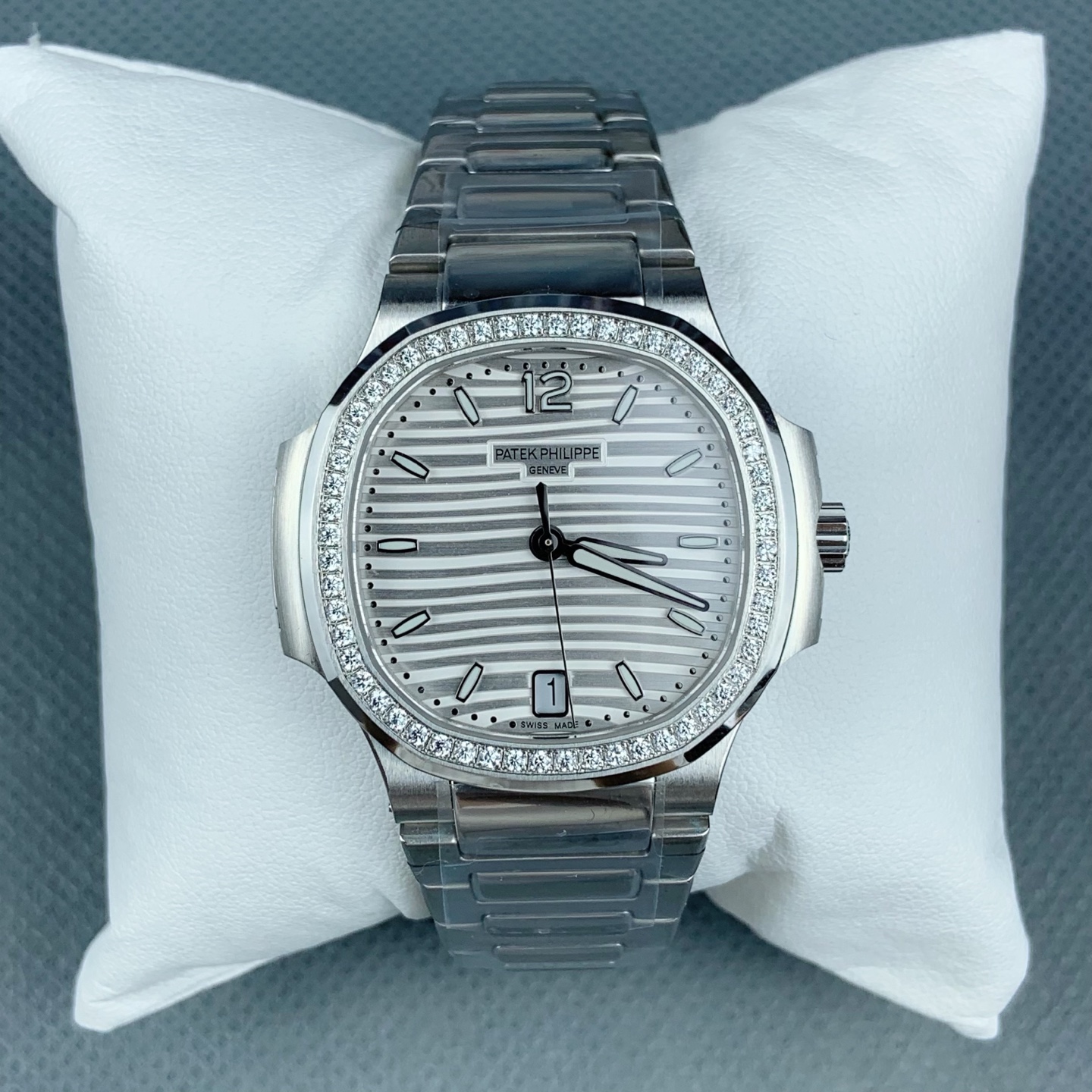 NO:641424,Gr nautilus diamond ring white plate,19860909Gr 鹦鹉螺 钻圈 白盘,,Watch