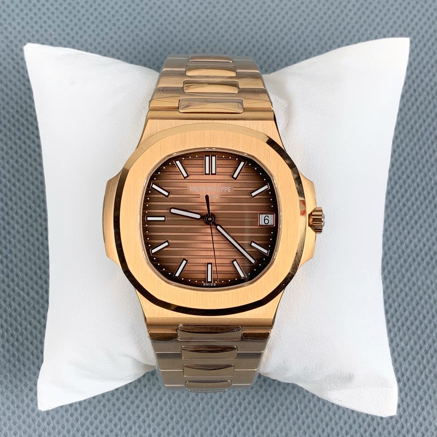 NO:641444,3K Nautilus 5711 rose gold brown plate/40mm/machine,198609093K 鹦鹉螺5711 玫金棕盘/40mm/机,,Watch