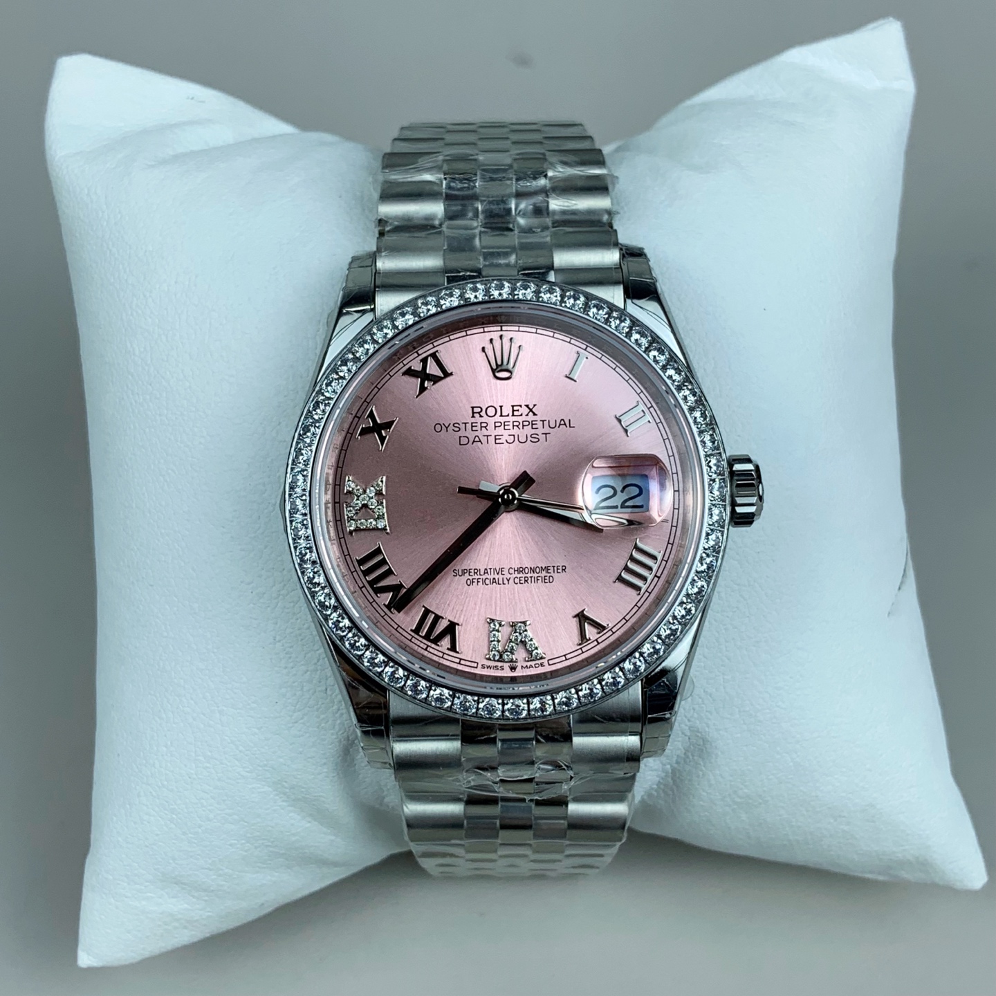 NO:944248,GS Log/36mm/Diamond Roman Pink Plate,19860909GS 日志/36mm/钻圈罗马粉盘,,Watch