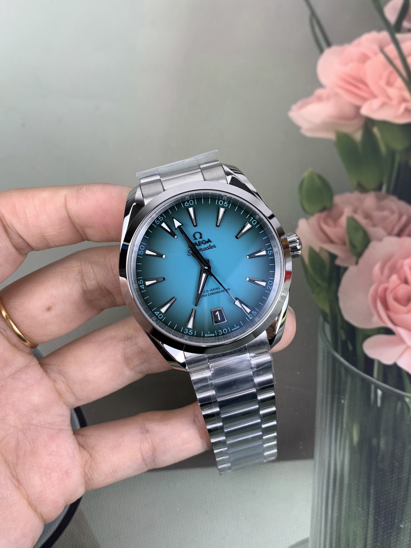 NO:728314,VS, seahorse turquoise, gradient blue,19860909VS,海马绿松石,渐变蓝,,Watch