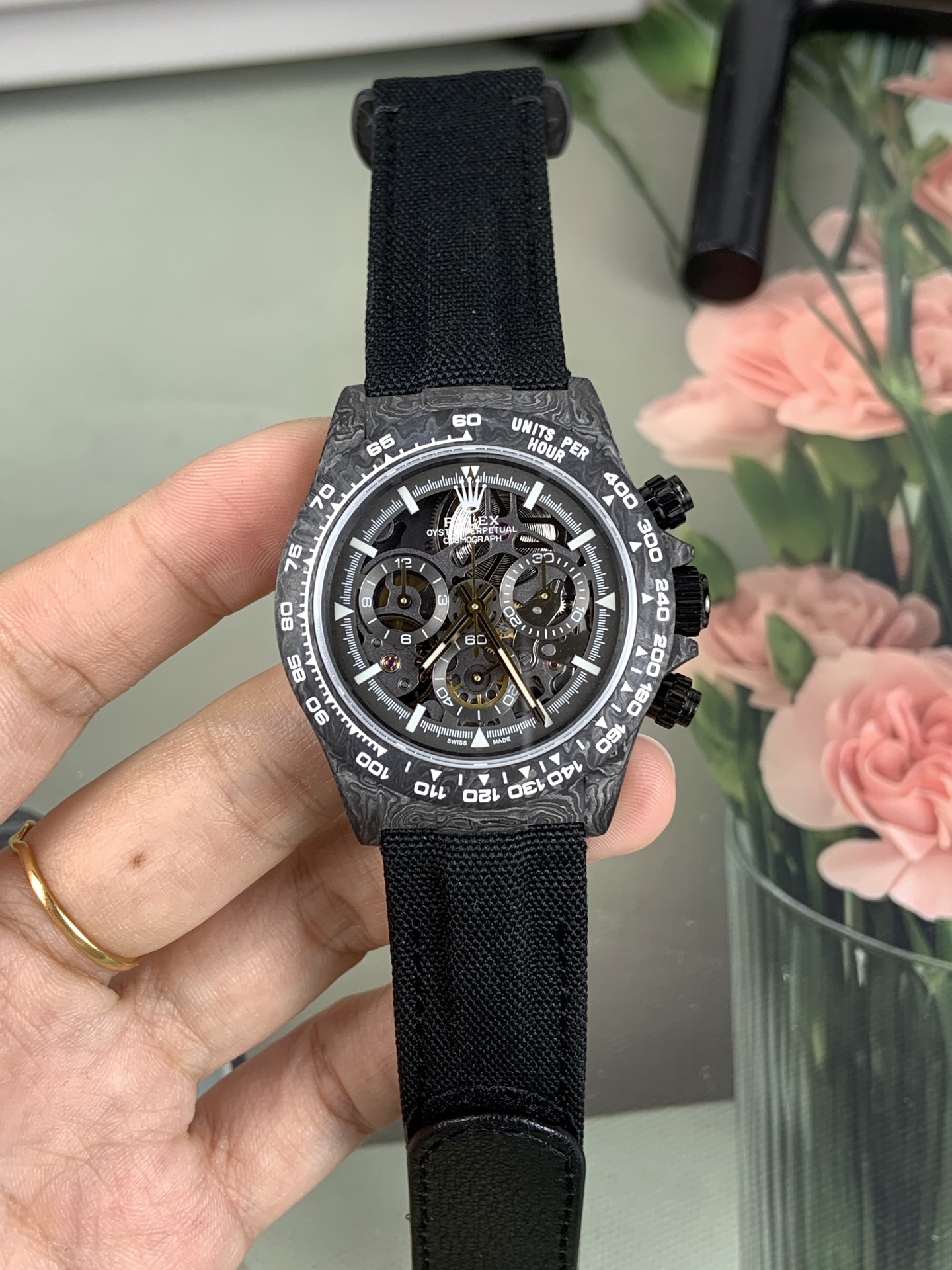 NO:741876,carbon fiber daytona,machine,19860909碳纤维迪通拿,机,,Watch
