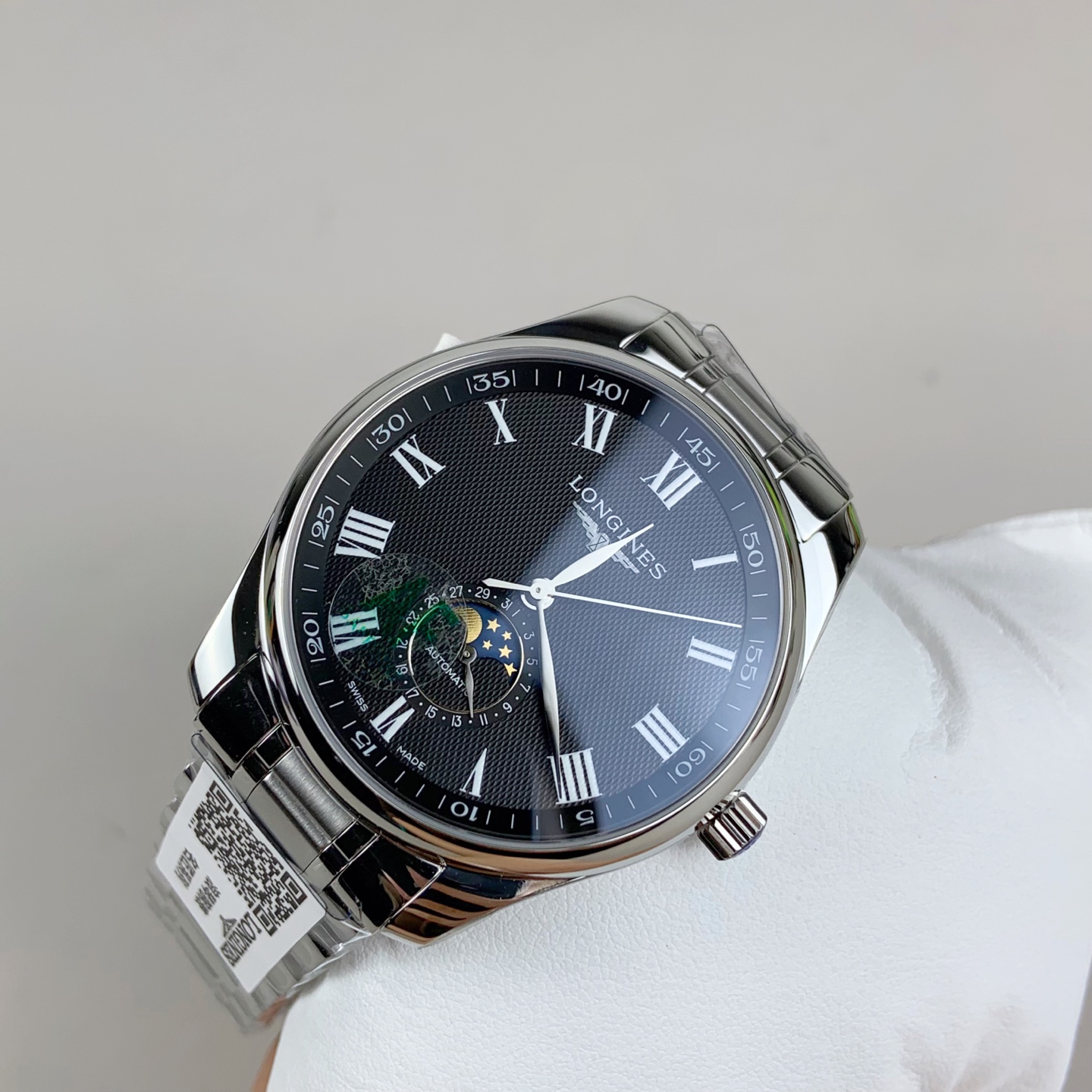 NO:741910,Af four-hand moon phase, black plate Roman,19860909Af 四针月相,黑盘罗马,,Watch