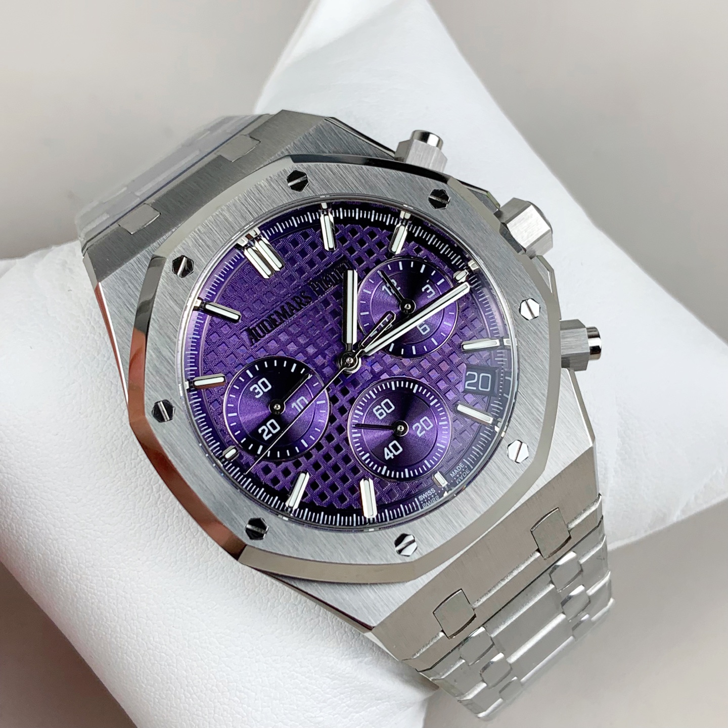 NO:741916,As factory, 26240 series purple plate steel strip Royal Oak,19860909As厂,26240系列紫盘钢带 皇家橡树,,Watch
