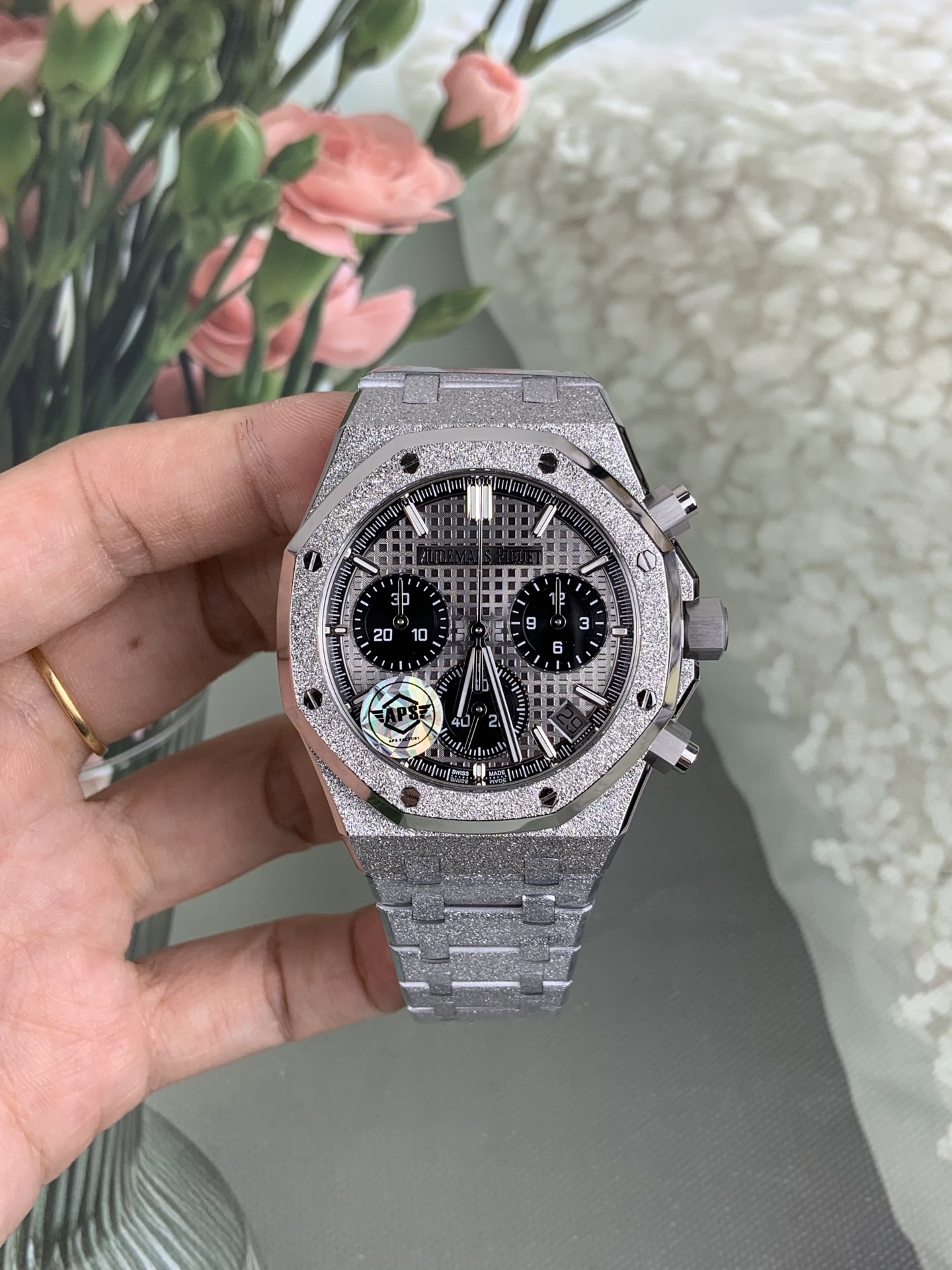 NO:741901,As Royal Oak Audemars Piguet 26240 Series Frost Gold,,audemars19860909As 皇家橡树爱彼 26240系列霜金,,audemars,Watch