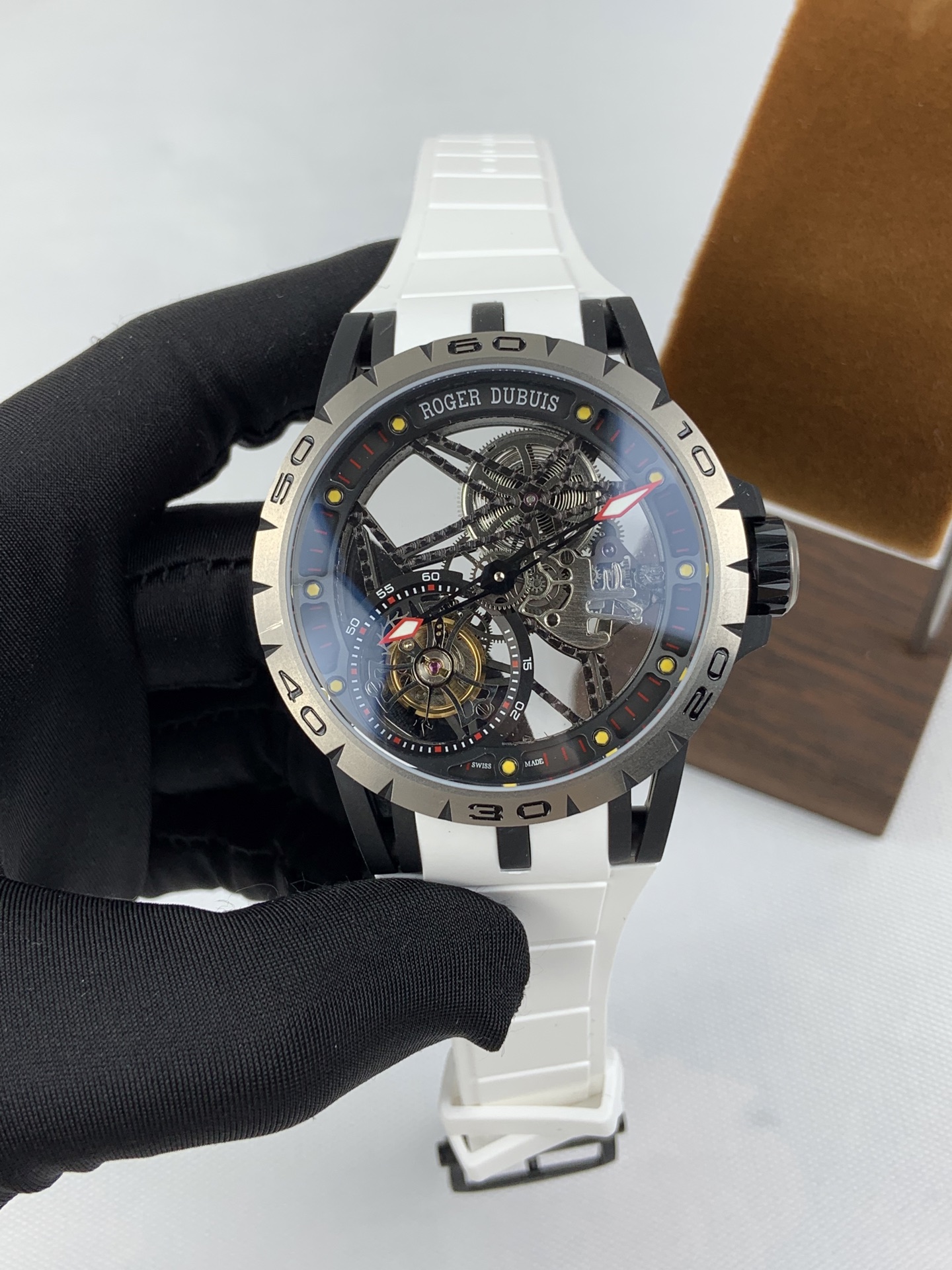 NO:821770,NEW/BBR black/Roger Dubuis titanium tourbillon,19860909NEW/BBR间黑/罗杰杜彼 钛金属陀飞轮,,Watch