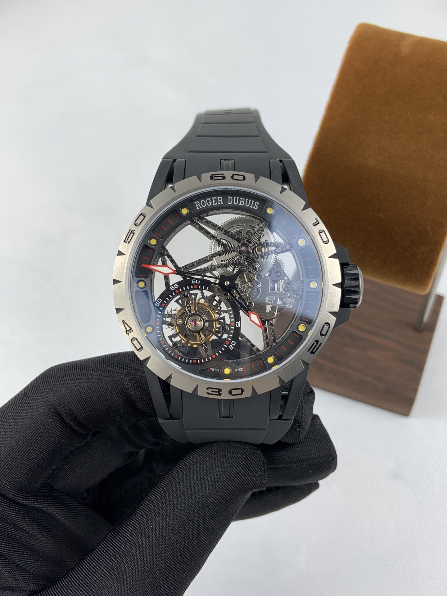 NO:821251,NEW/BBR black/Roger Dubuis titanium tourbillon,19860909NEW/BBR间黑/罗杰杜彼 钛金属陀飞轮,,Watch