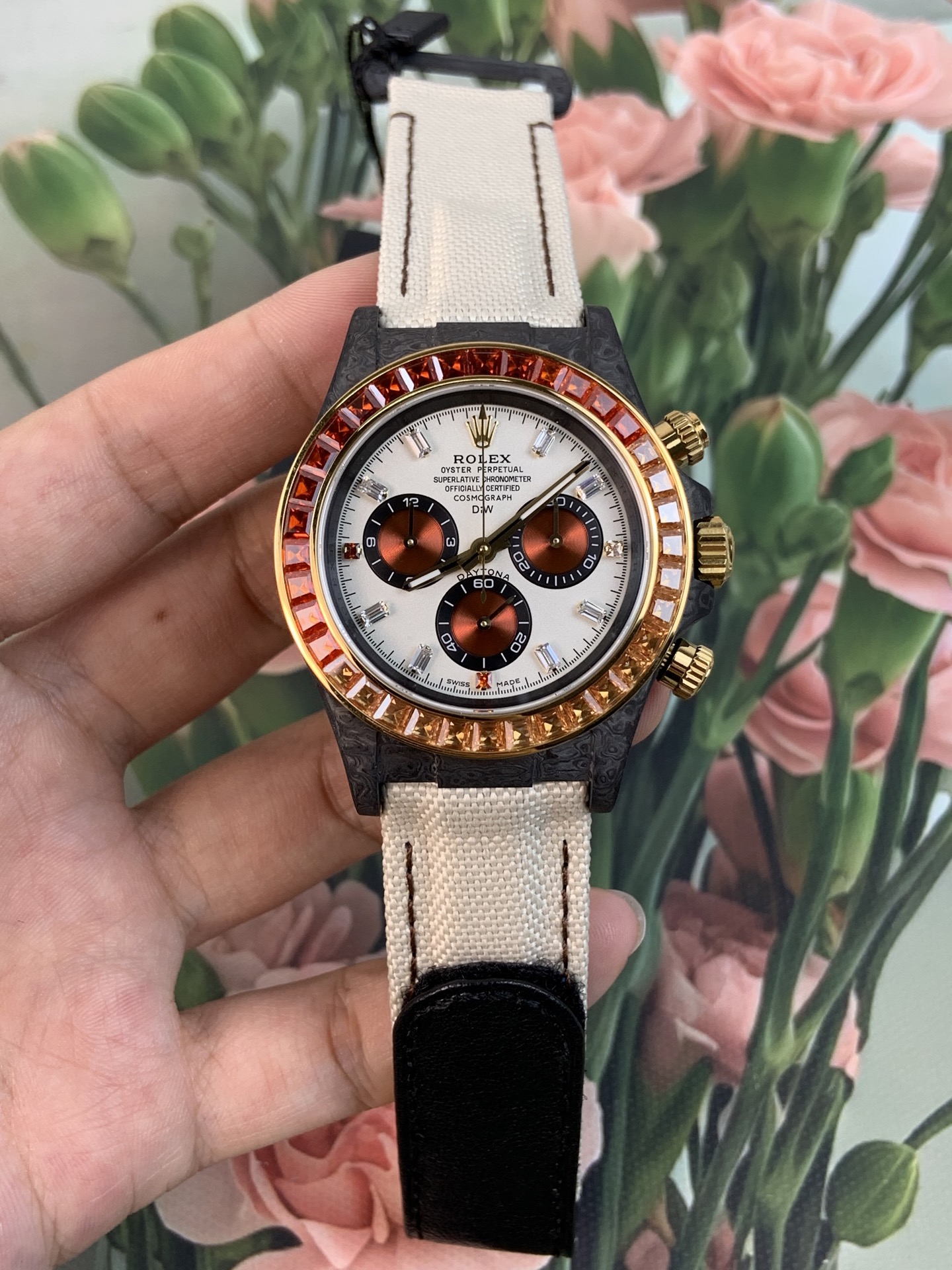 NO:821812,Diw carbon fiber Daytona,19860909Diw 碳纤维迪通拿,,Watch