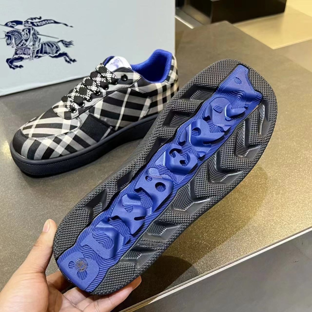 Burberry Zapatos Zapatillas deportivas Marco de madera a cuadros Algodón Tela malla Caucho Pantalones deportivos