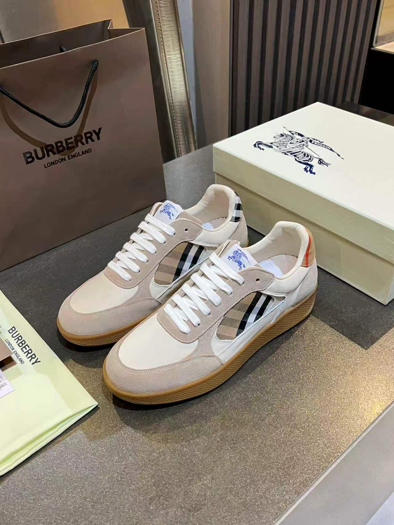 Burberry Vintage Check Panel Low Top Sneakers