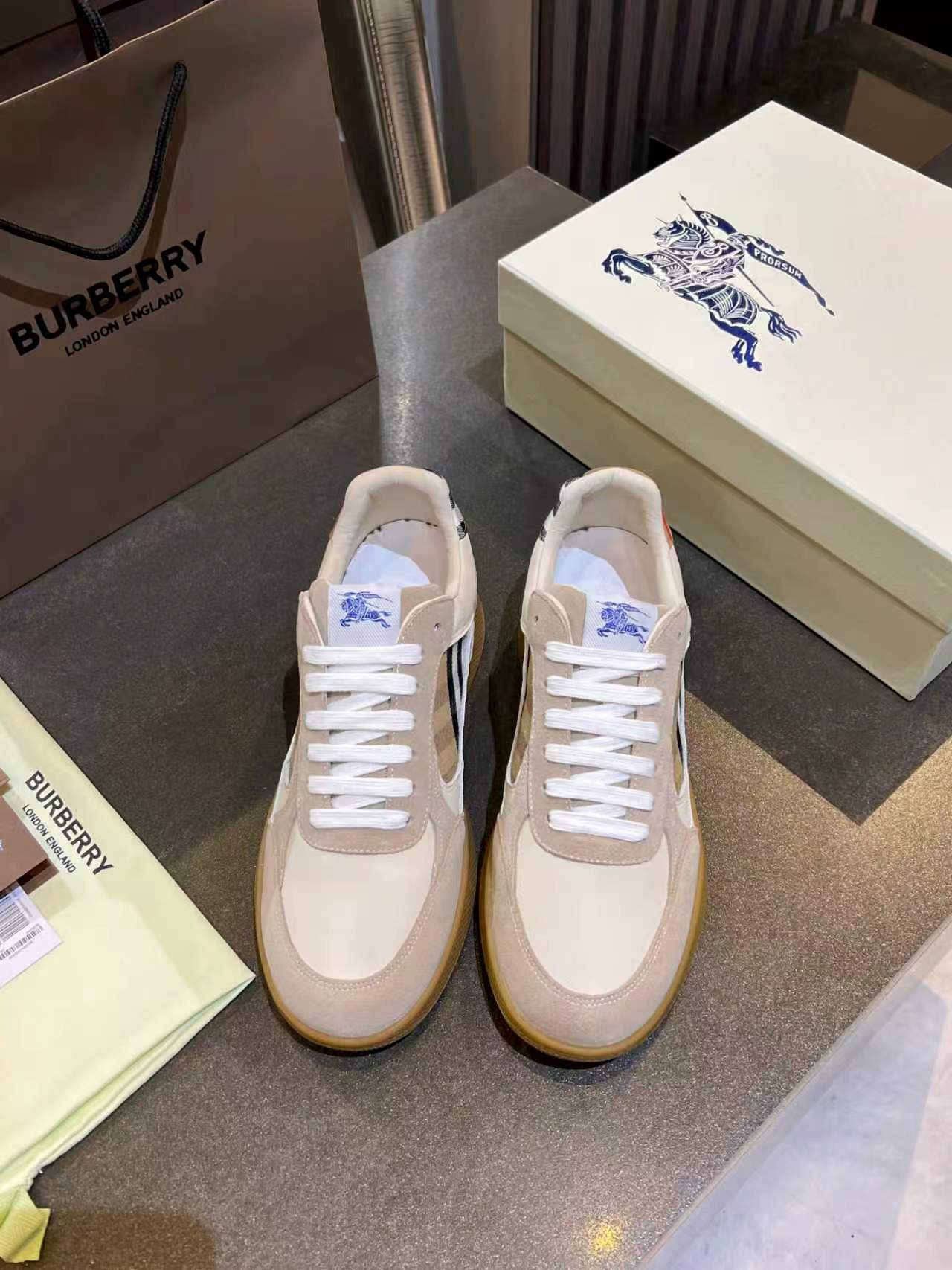 Burberry Vintage Check Panel Low Top Sneakers