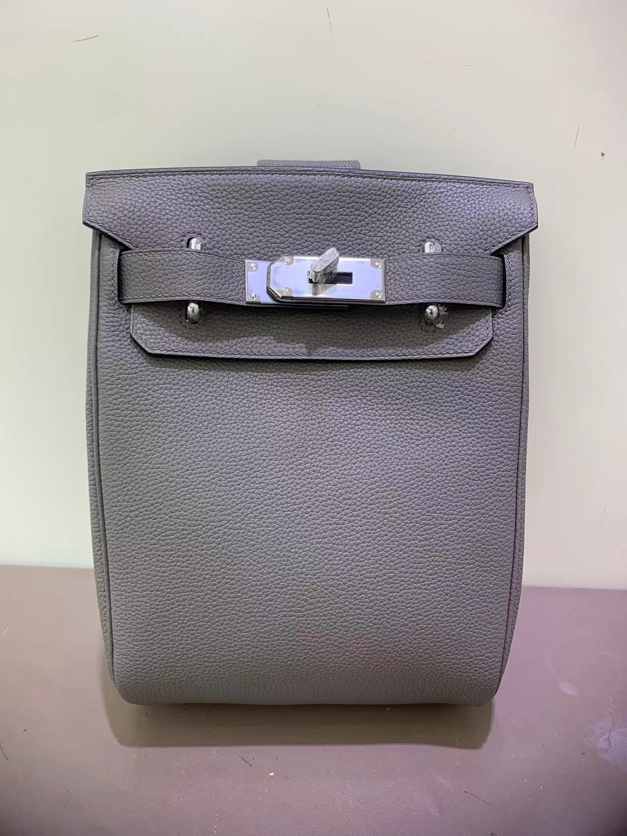 REAL 1:1 HAND-STITCHED HERMES HAC A DOS PM BACKPACK ETAIN PHW
