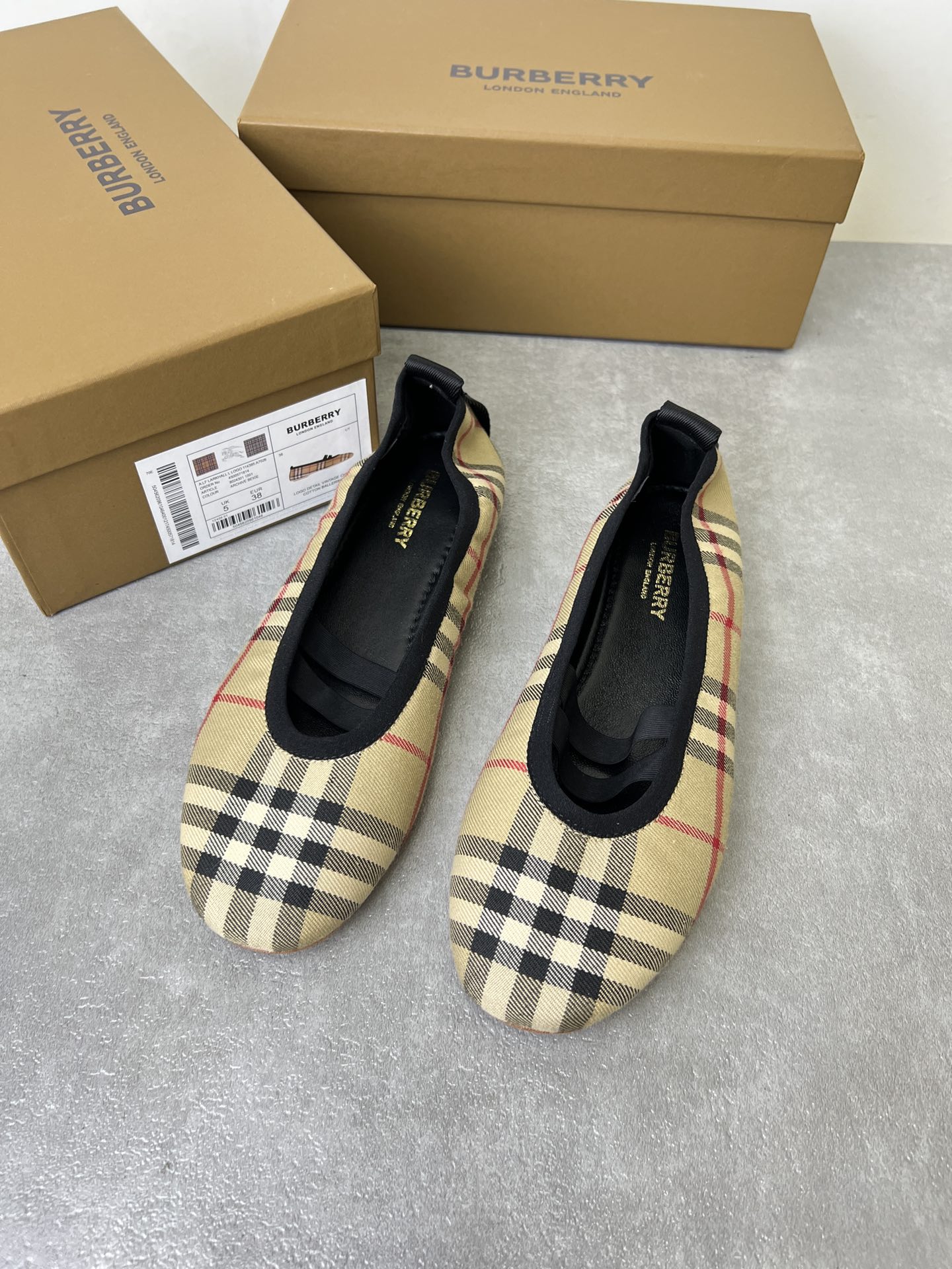 NO:225294,Classic checkered, ballet shoes19860909经典格纹布,芭蕾舞鞋,Women's Shoes