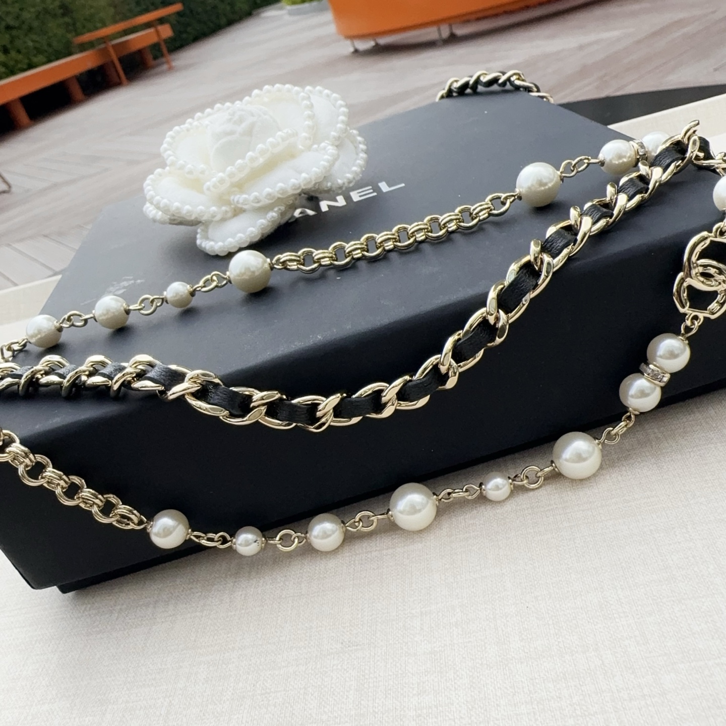 💥💥💥CHANEL 香奈儿 纯铜精工配珍珠腰链，长度：均码