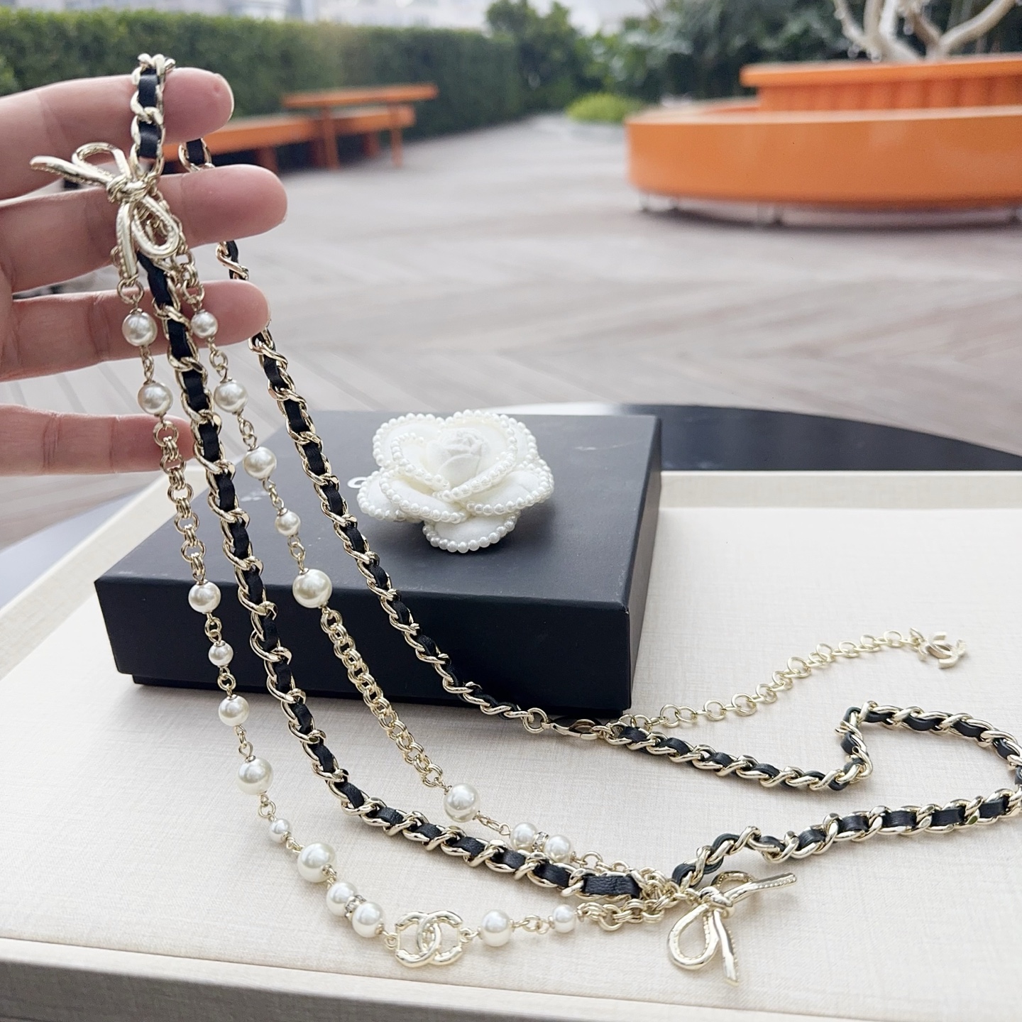 💥💥💥CHANEL 香奈儿 纯铜精工配珍珠腰链，长度：均码