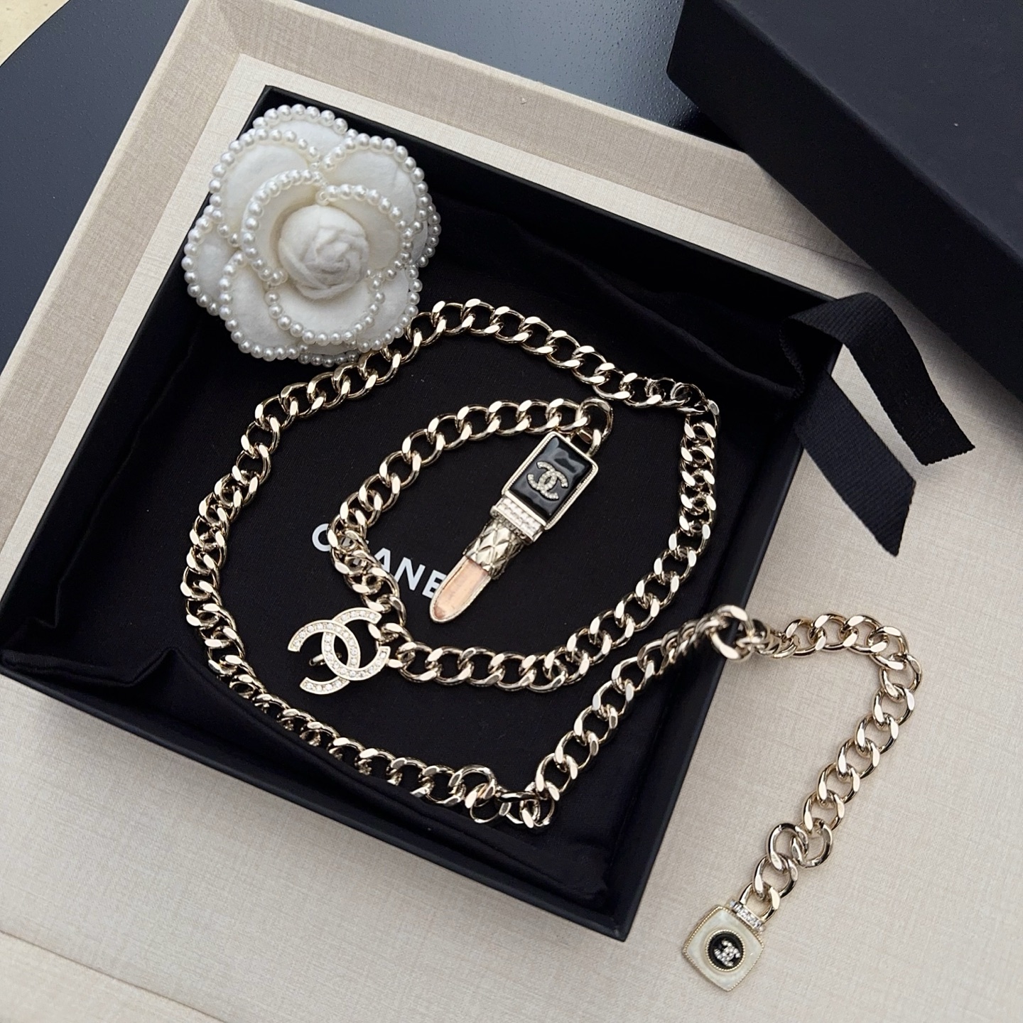 💥💥💥CHANEL 香奈儿 纯铜腰链配滴胶小五金，长度：均码