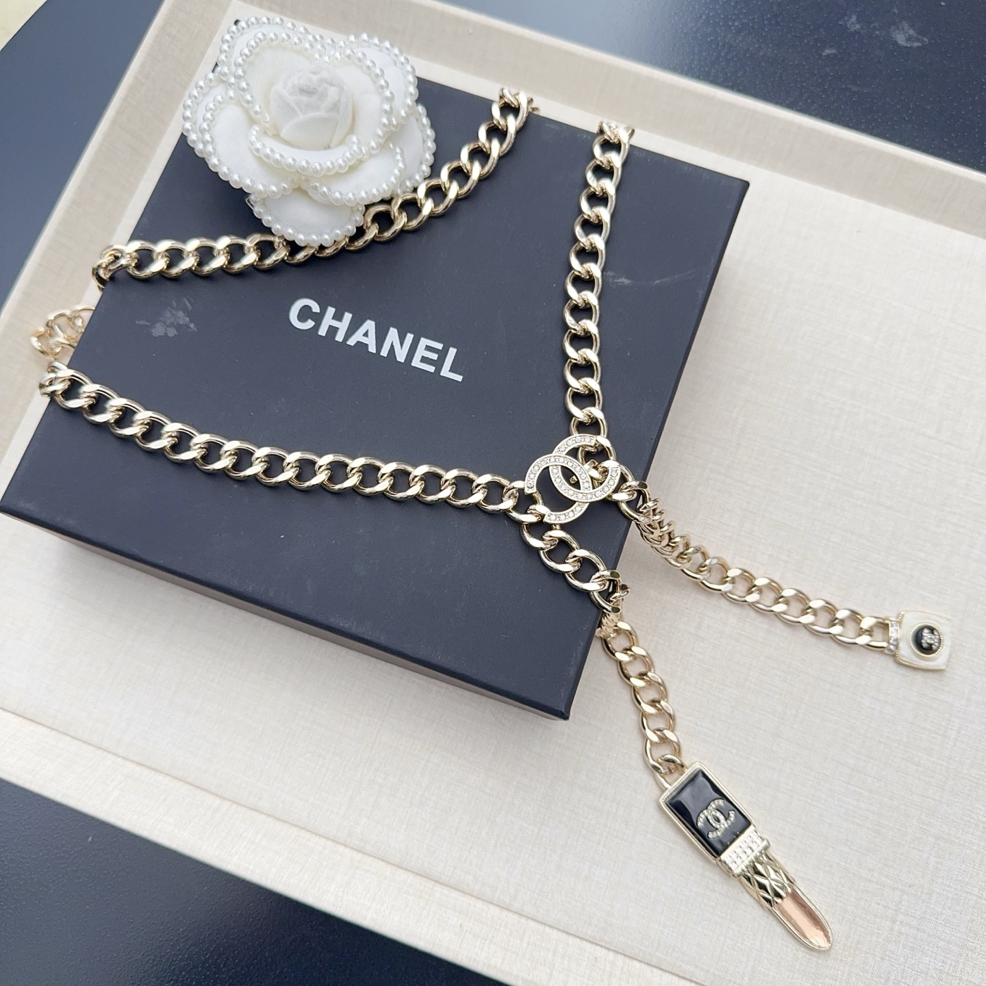 💥💥💥CHANEL 香奈儿 纯铜腰链配滴胶小五金，长度：均码