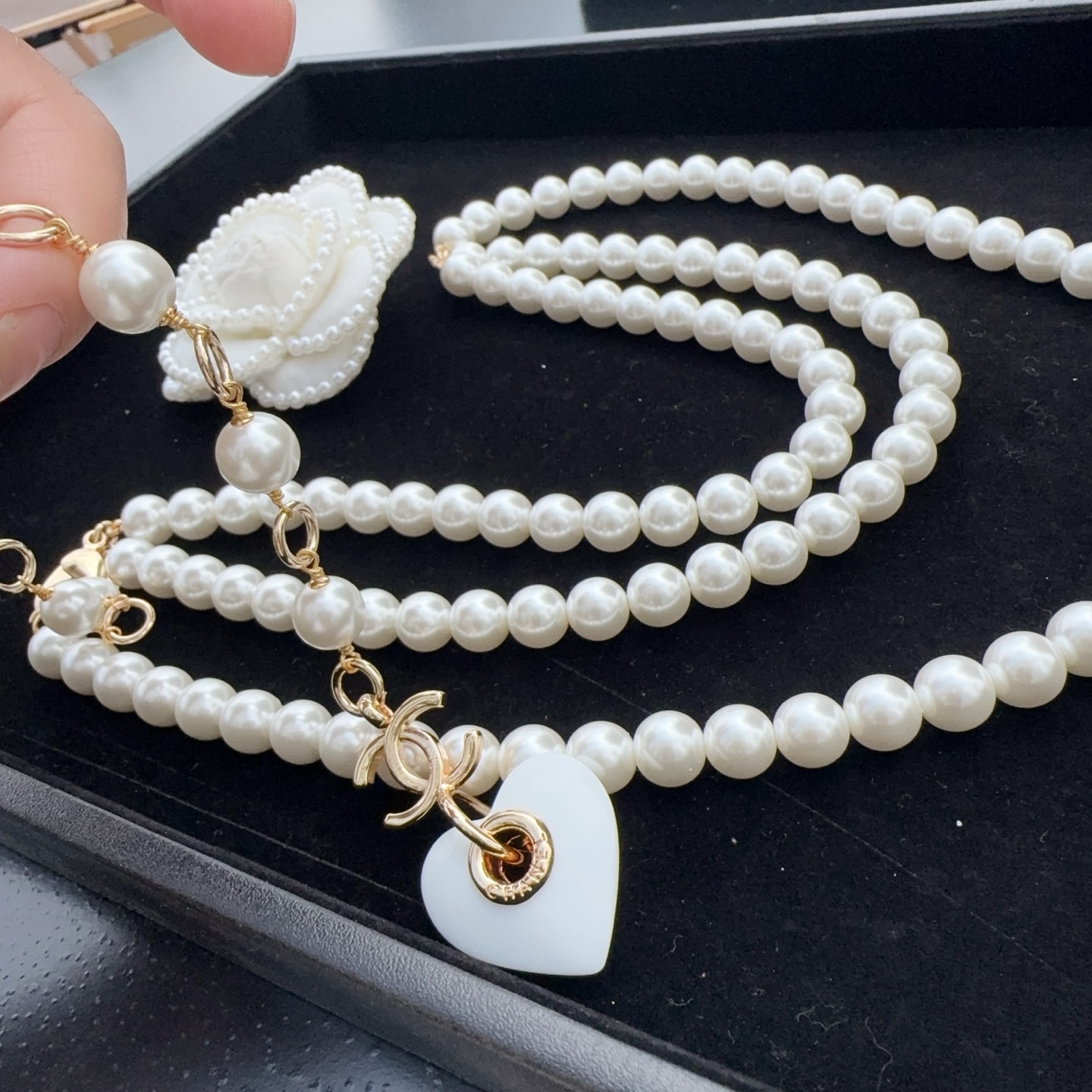 💥💥💥CHANEL 香奈儿 珍珠配纯铜腰链、长度：均码，