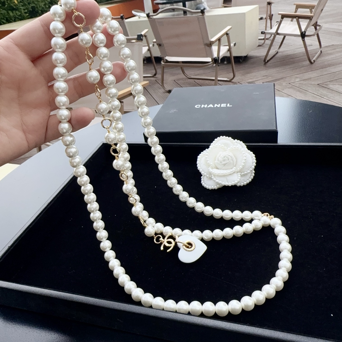 💥💥💥CHANEL 香奈儿 珍珠配纯铜腰链、长度：均码，