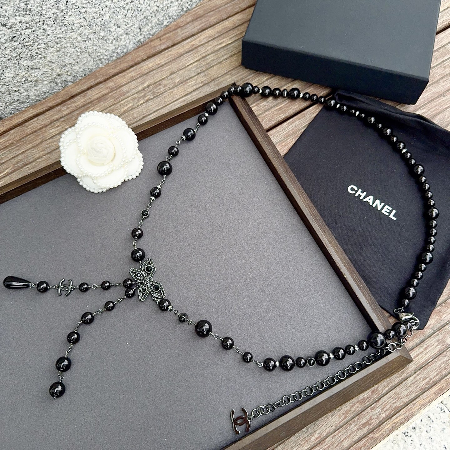 CHANEL 香奈儿 珍珠纯手工制作铜腰链 长度：均码，