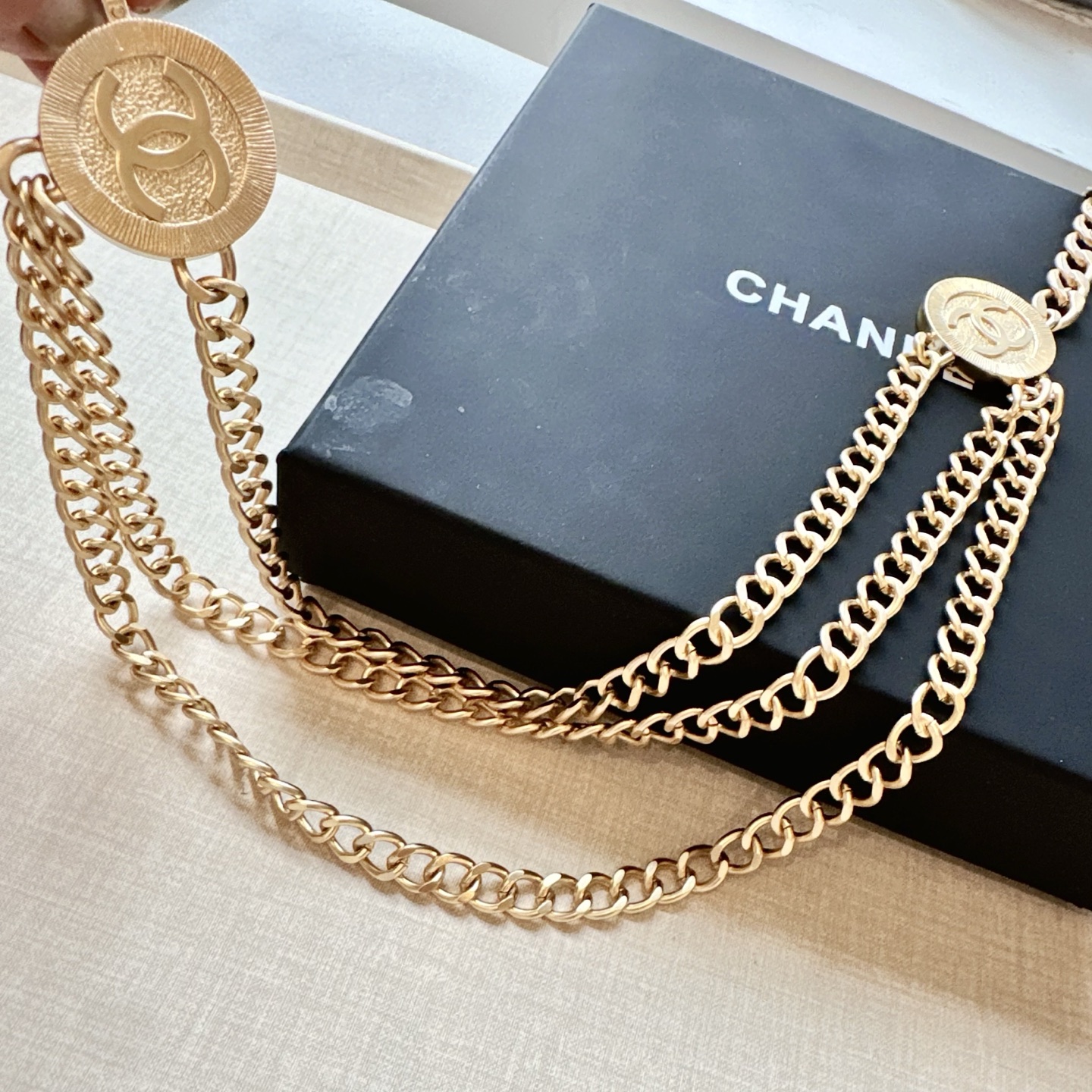 💥💥💥CHANEL 香奈儿、纯铜手工腰链、经典优雅、时尚百搭，长度：均码，