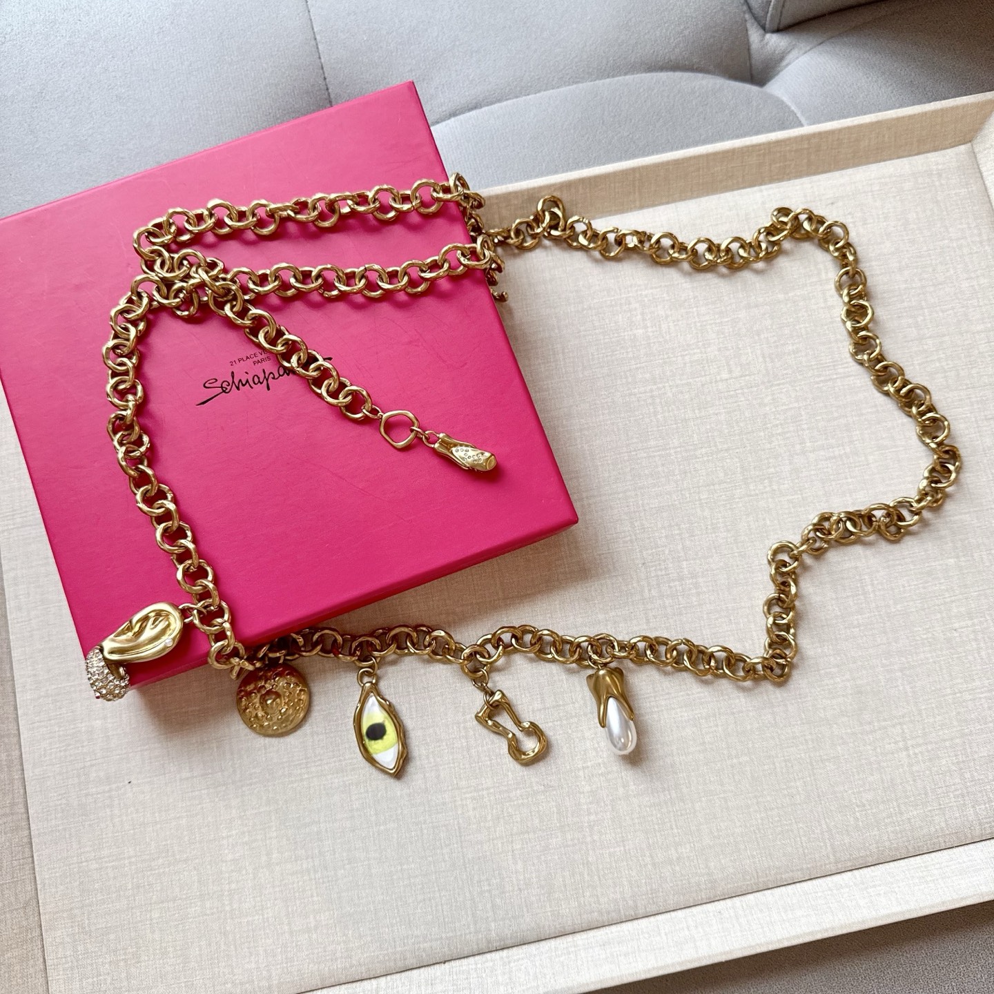 💥💥💥夏帕瑞丽腰链，手工制作纯铜腰链 个性别致、长度：均码，