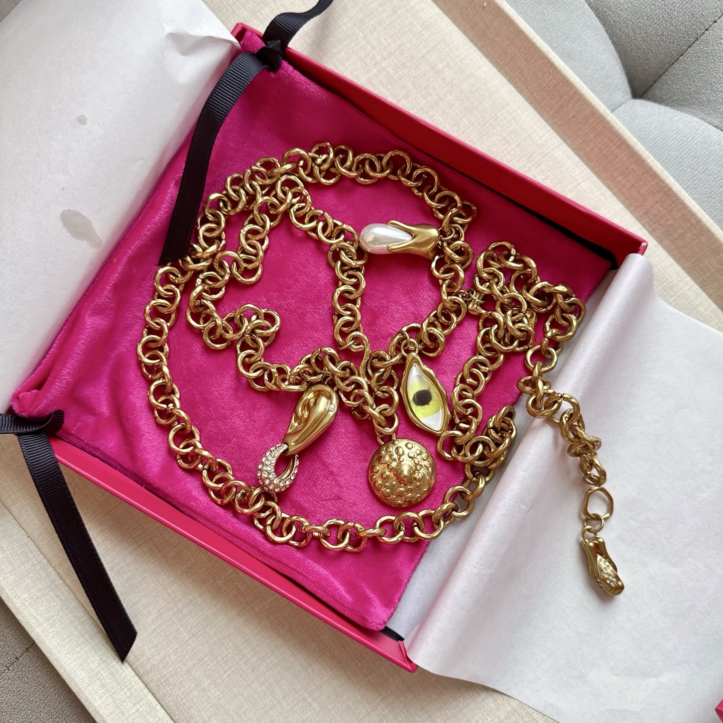 💥💥💥夏帕瑞丽腰链，手工制作纯铜腰链 个性别致、长度：均码，