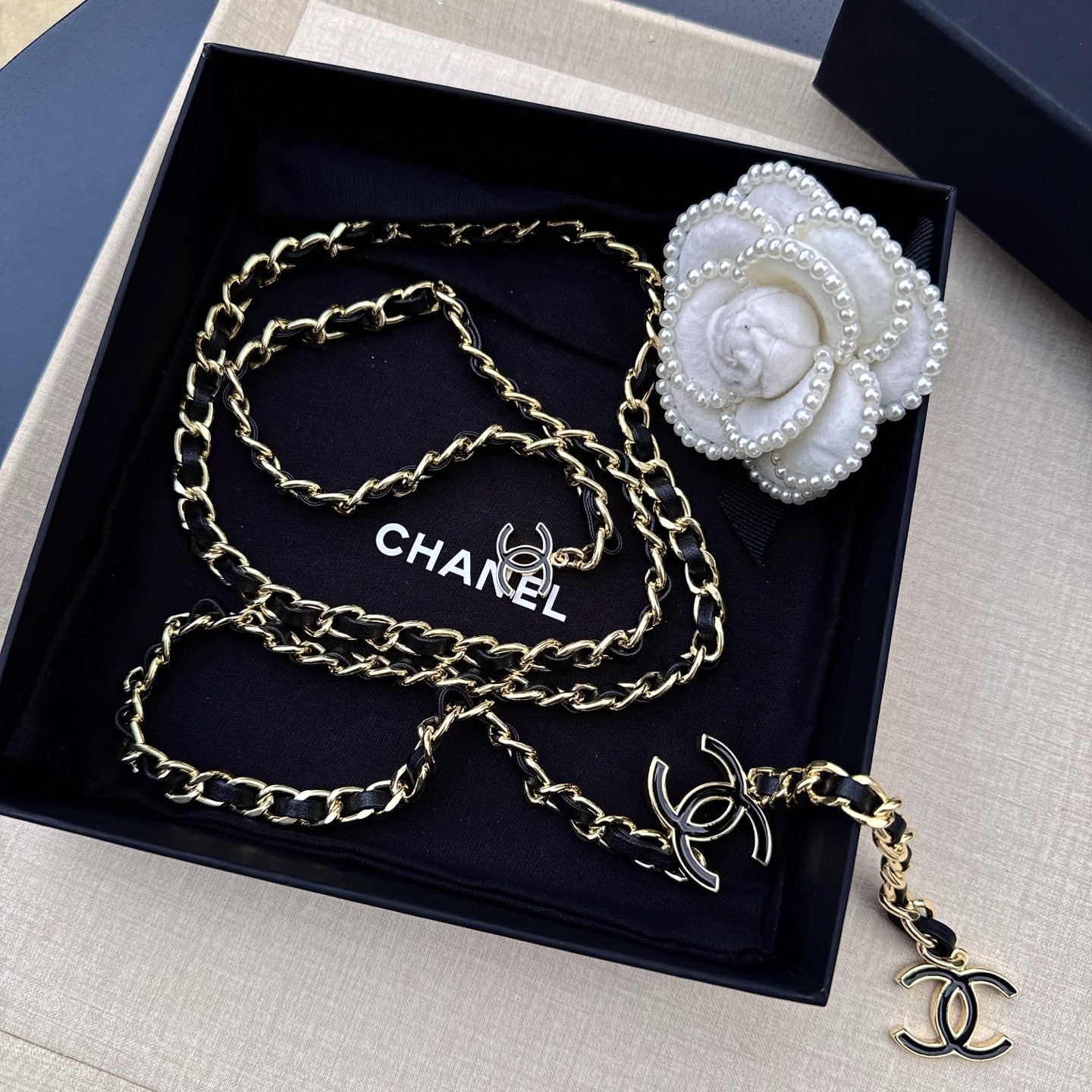 💥💥💥CHANEL 香奈儿 纯铜腰链编牛皮，长度：均码