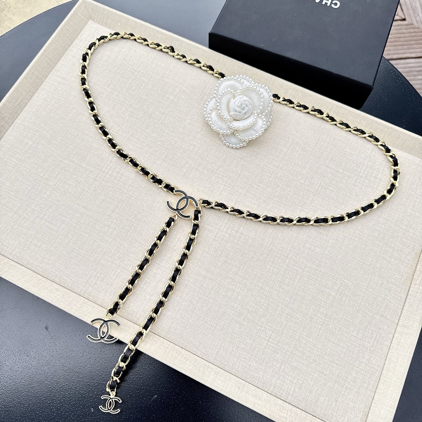 💥💥💥CHANEL 香奈儿 纯铜腰链编牛皮，长度：均码