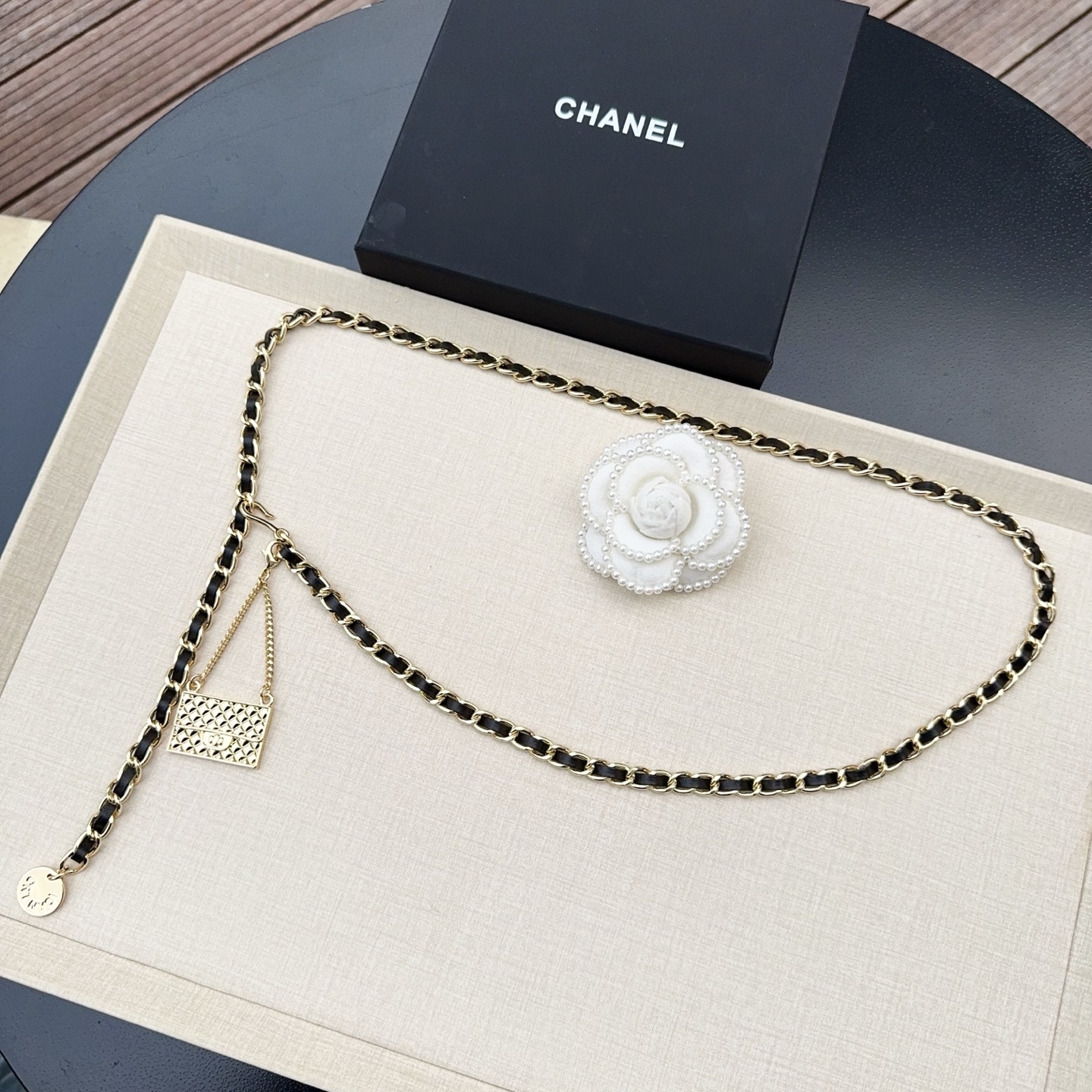 💥💥💥CHANEL 香奈儿腰链、纯铜手工编织牛皮腰链、经典优雅、时尚百搭，长度：均码，