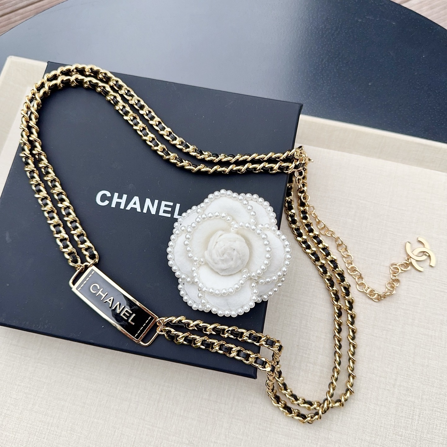 💥💥💥CHANEL 香奈儿、纯铜编织牛皮腰链、经典优雅、时尚百搭，长度：均码，