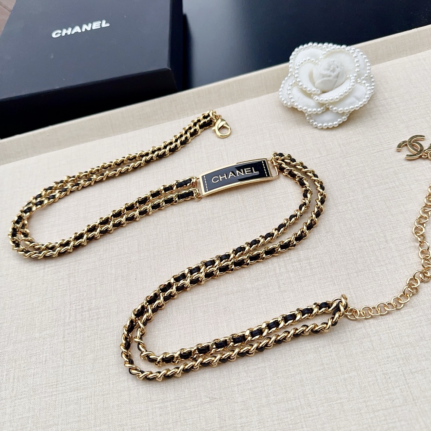 💥💥💥CHANEL 香奈儿、纯铜编织牛皮腰链、经典优雅、时尚百搭，长度：均码，