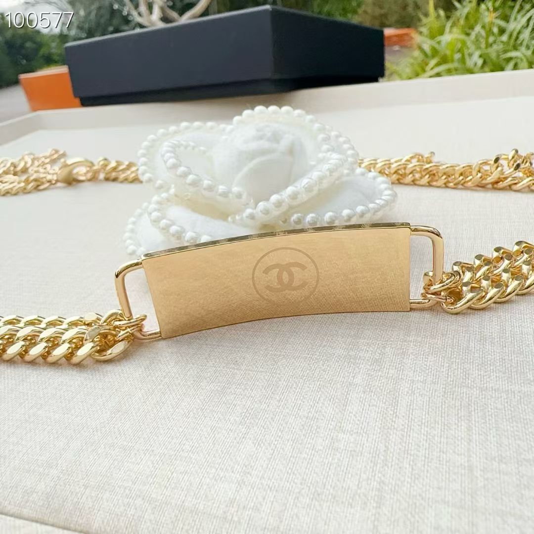 💥💥💥CHANEL 香奈儿、纯铜编织牛皮腰链、经典优雅、时尚百搭，长度：均码，