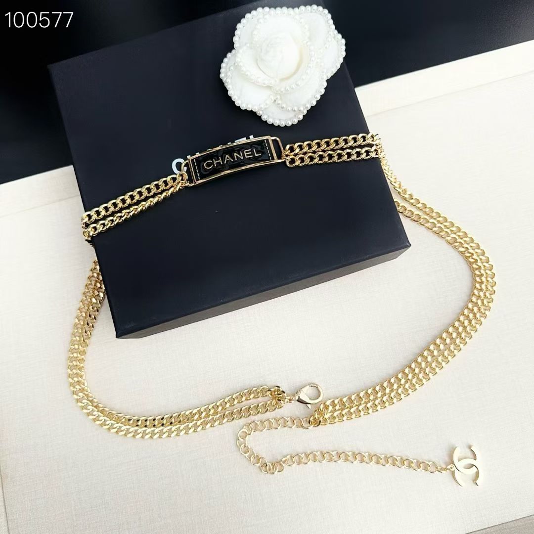💥💥💥CHANEL 香奈儿、纯铜编织牛皮腰链、经典优雅、时尚百搭，长度：均码，