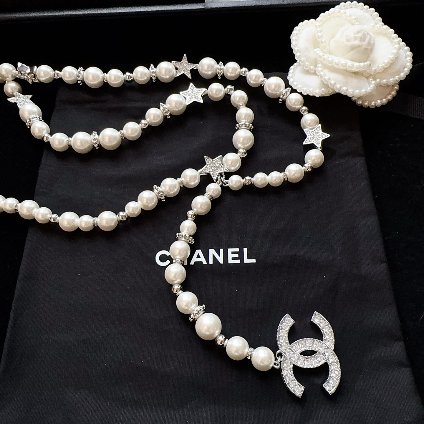 💥💥💥CHANEL 香奈儿  珍珠镶钻配纯铜腰链、时尚优雅，高端大气，长度：均码，