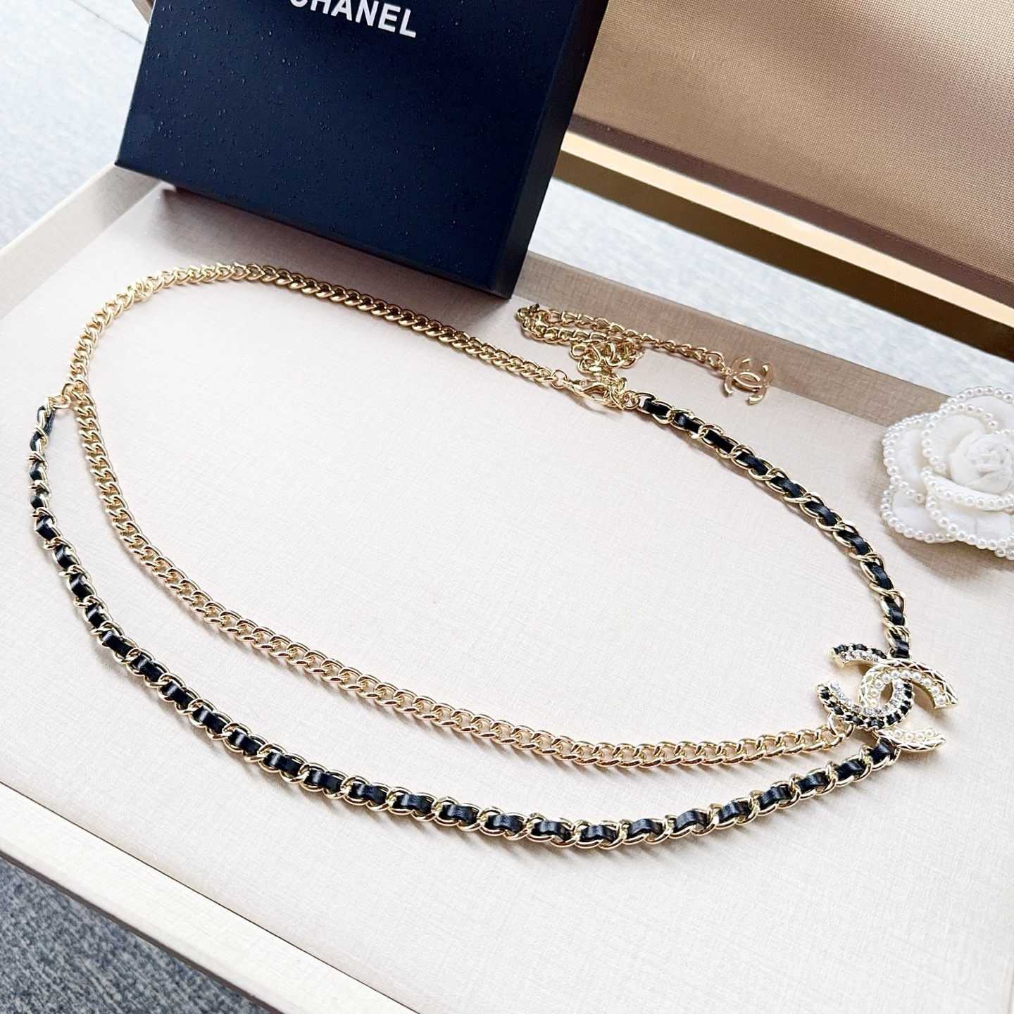 💥💥💥CHANEL 香奈儿、纯铜编织牛皮腰链、经典优雅、时尚百搭，长度：均码，