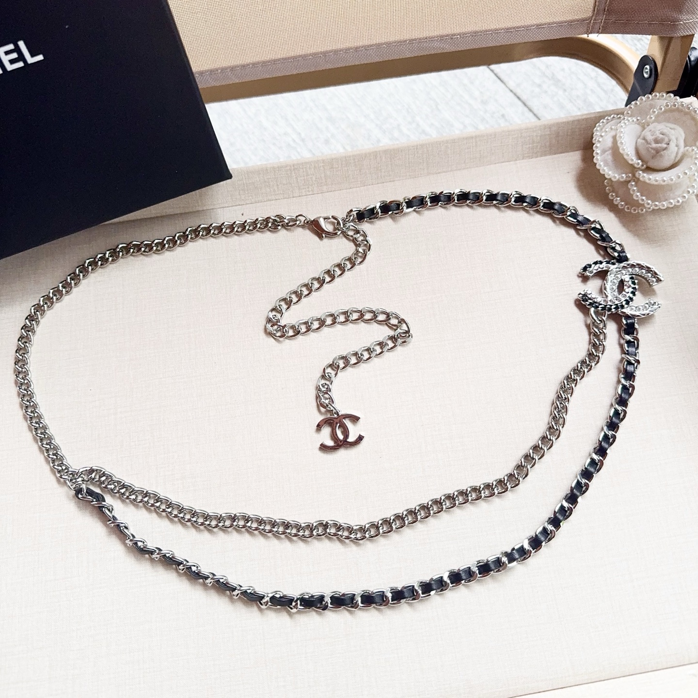 💥💥💥CHANEL 香奈儿、纯铜编织牛皮腰链、经典优雅、时尚百搭，长度：均码，