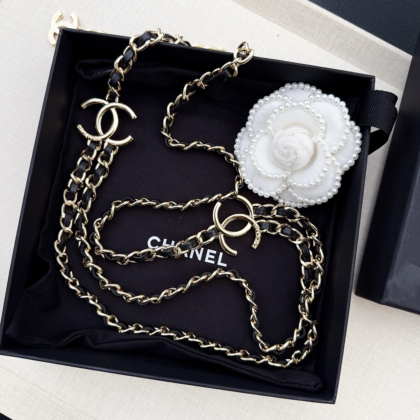 💥💥💥CHANEL 香奈儿、纯铜编织牛皮腰链、经典优雅、时尚百搭，长度：均码，