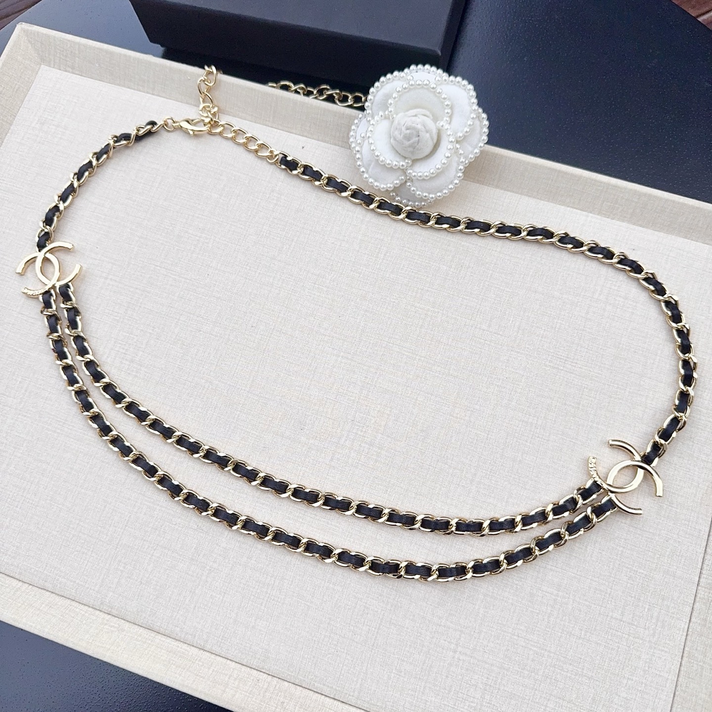 💥💥💥CHANEL 香奈儿、纯铜编织牛皮腰链、经典优雅、时尚百搭，长度：均码，