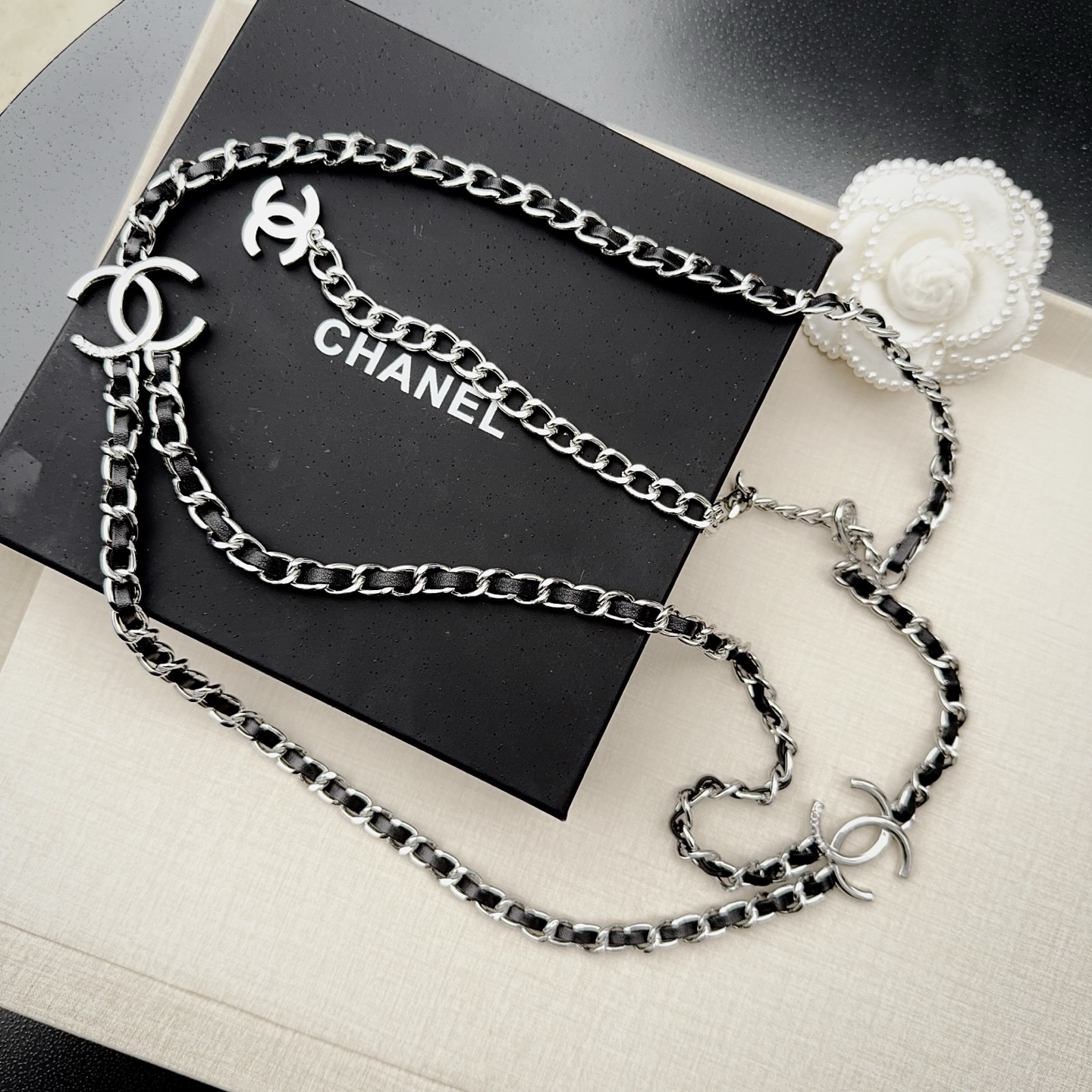 💥💥💥CHANEL 香奈儿、纯铜编织牛皮腰链、经典优雅、时尚百搭，长度：均码，