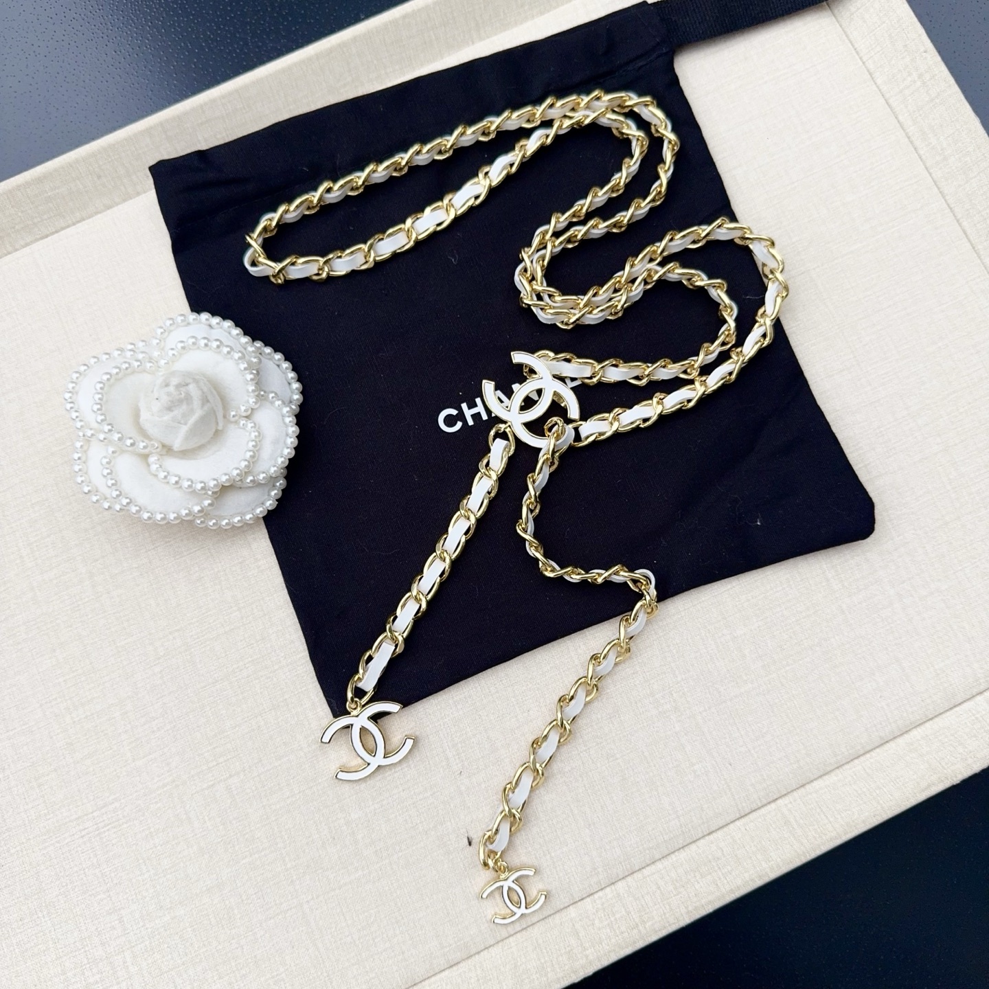 💥💥💥CHANEL 香奈儿、纯铜编织牛皮腰链、经典优雅、时尚百搭，长度：均码，